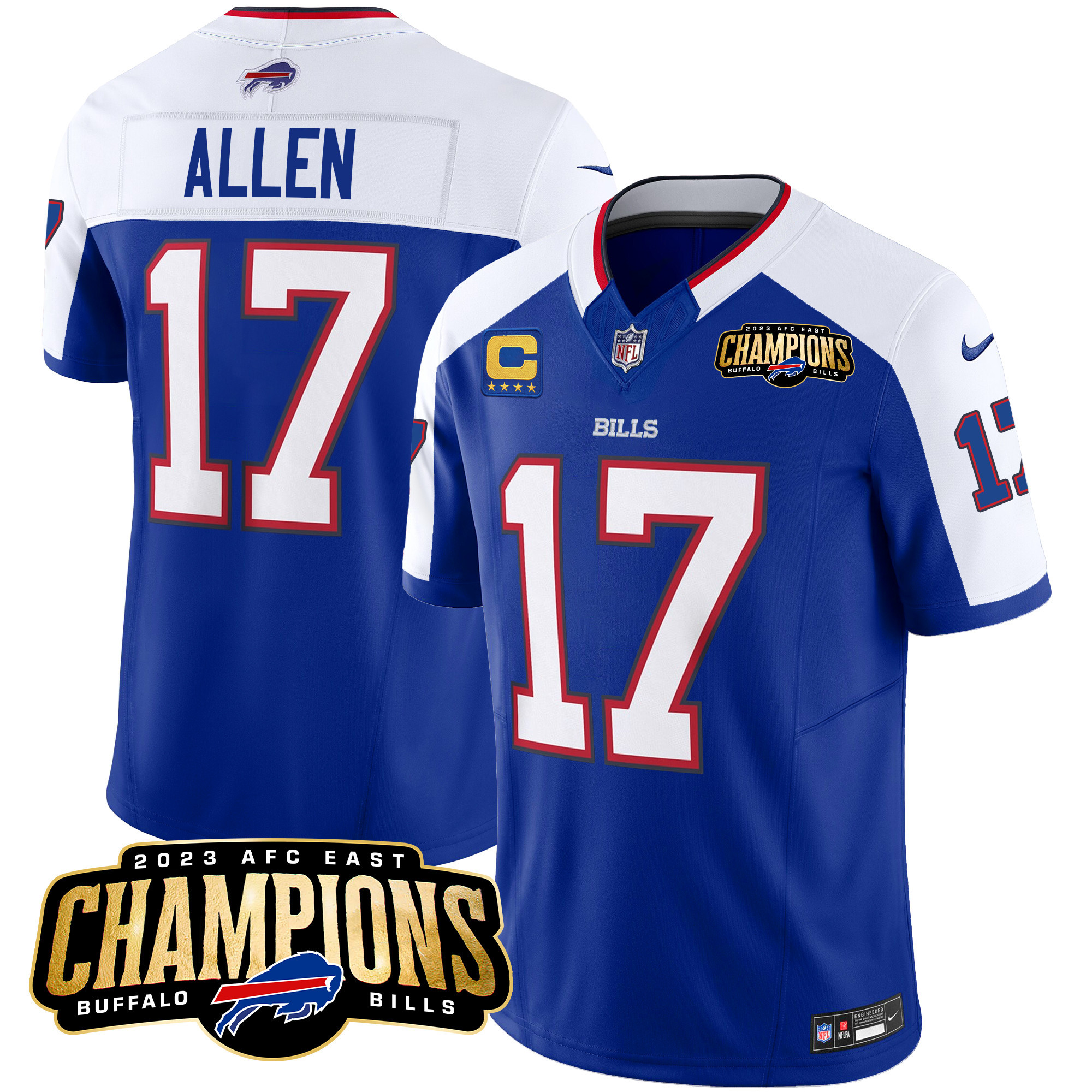 Men's Bills 2023 AFC East Champions Patch Vapor Jersey - All Stitched - Image 7
