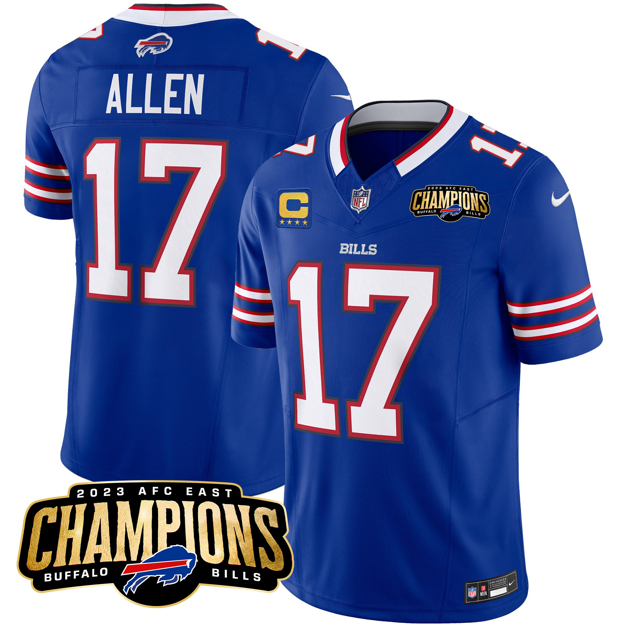 Men's Bills 2023 AFC East Champions Patch Vapor Jersey - All Stitched - Image 13