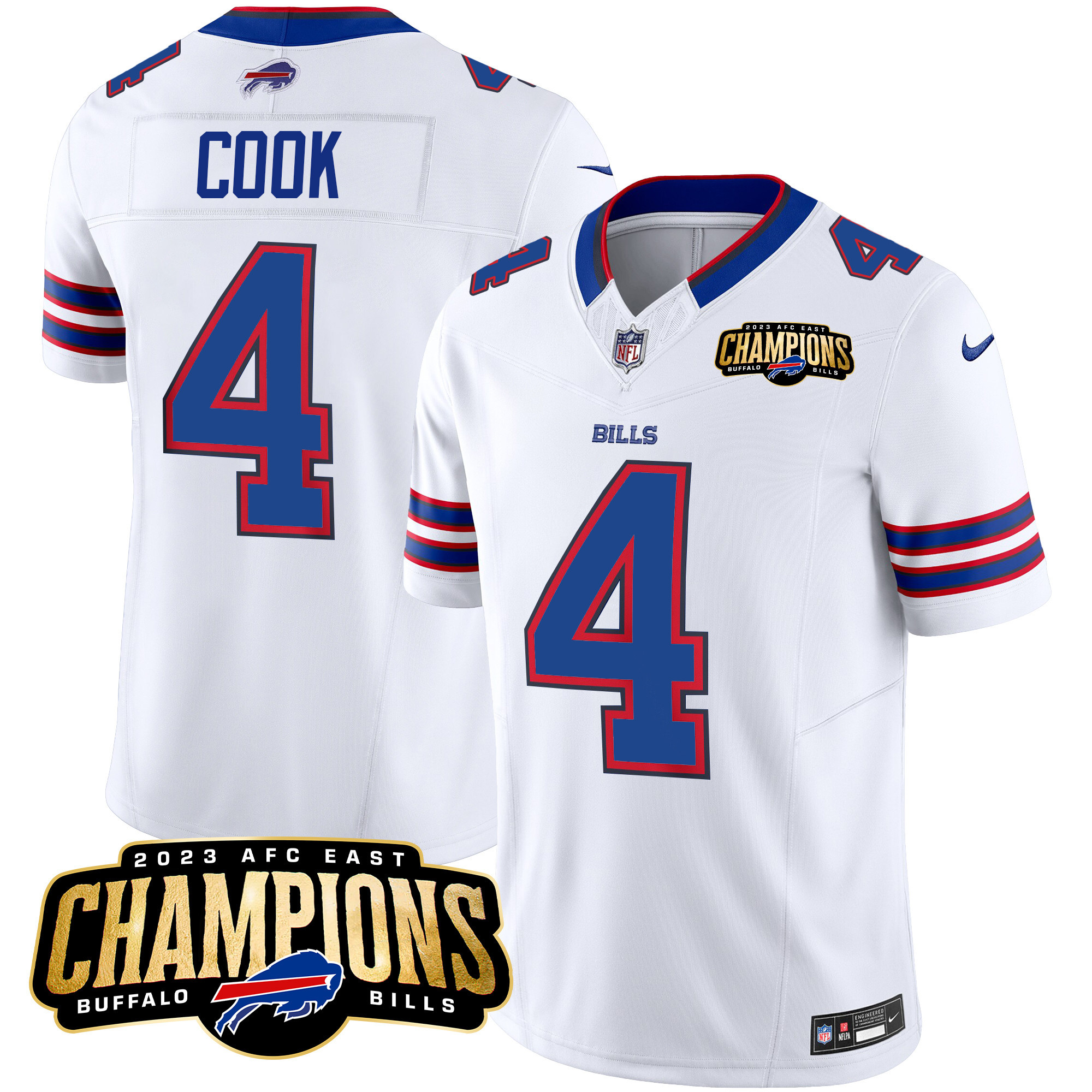 Men's Bills 2023 AFC East Champions Patch Vapor Jersey - All Stitched - Image 26