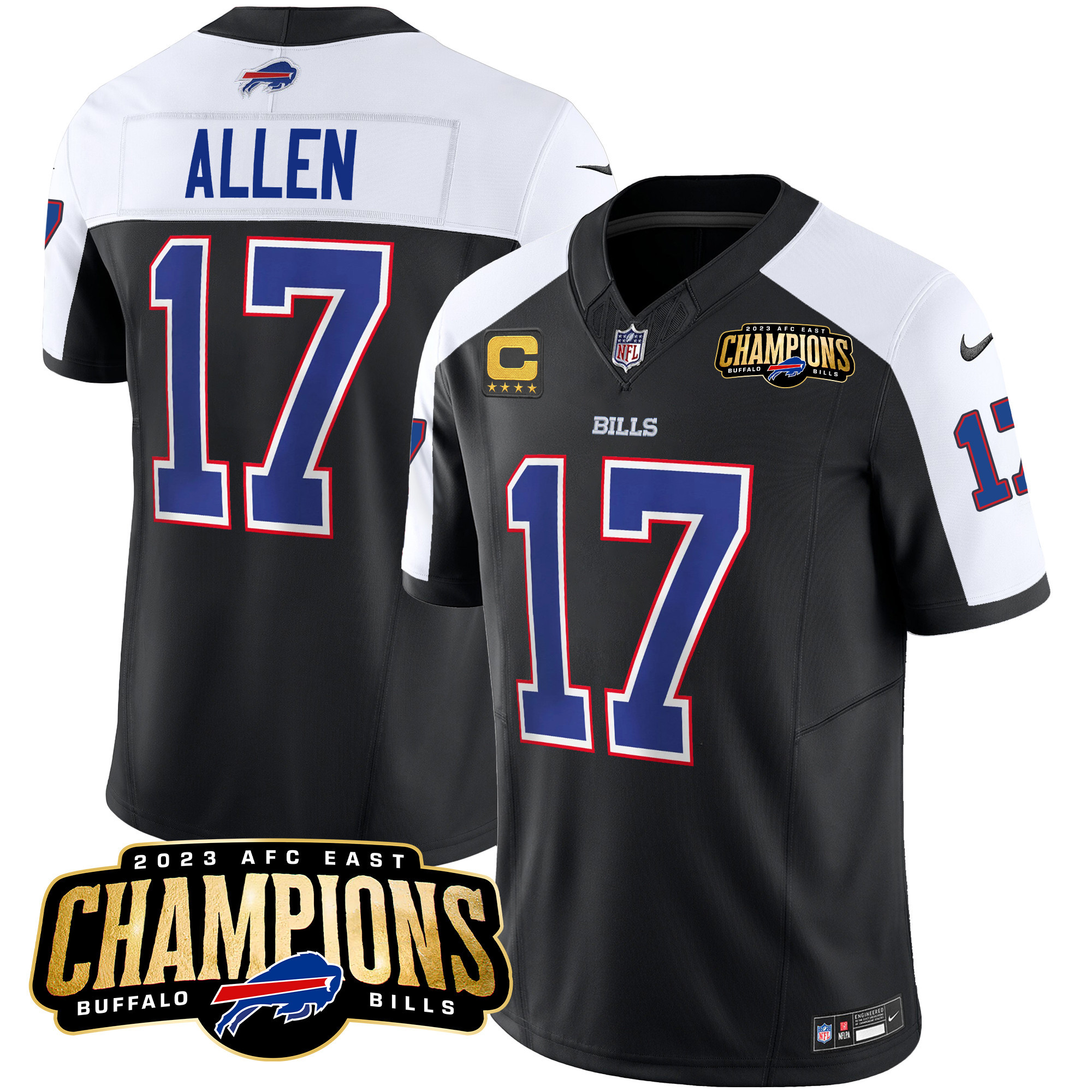 Men's Bills 2023 AFC East Champions Patch Vapor Jersey - All Stitched