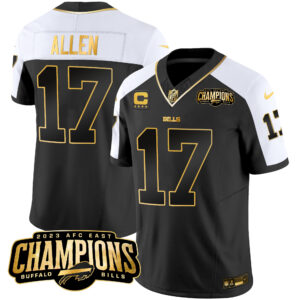 Men's Bills 2023 AFC East Champions Patch Gold Vapor Jersey - All Stitched