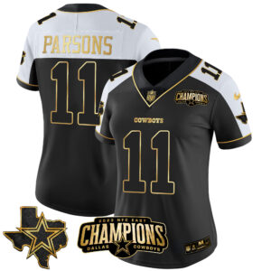 Women's Cowboys 2023 NFC East Champions Patch Gold Vapor Jersey - All Stitched