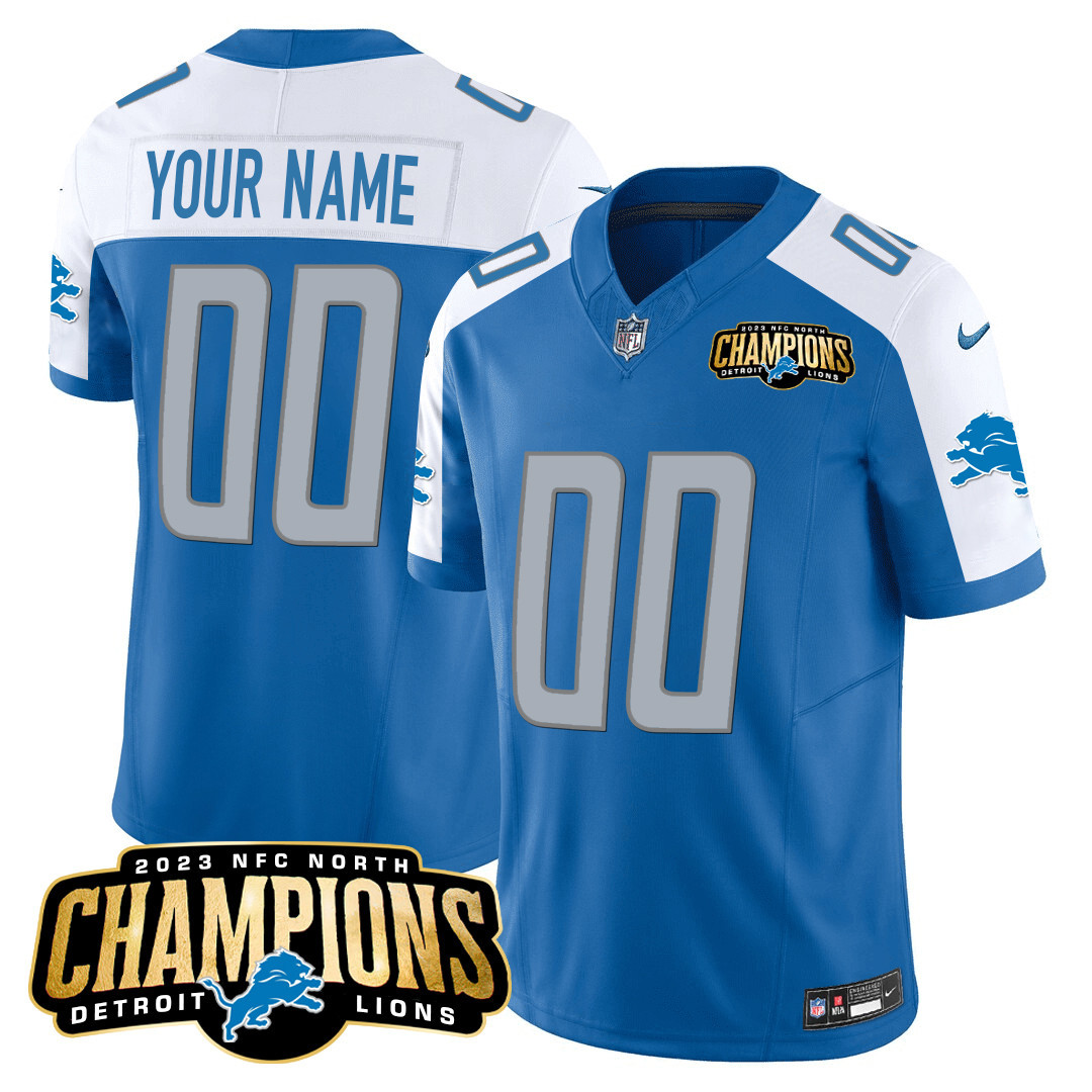 Detroit Lions 2023 NFC North Champions Patch Vapor Custom Jersey - All Stitched - Image 2