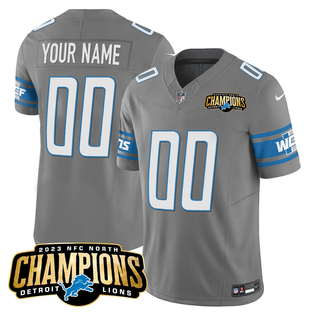Detroit Lions 2023 NFC North Champions Patch Vapor Custom Jersey - All Stitched - Image 5