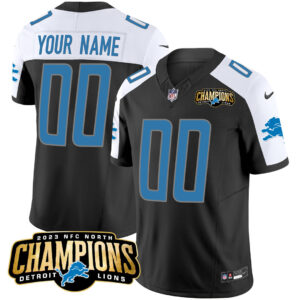 Detroit Lions 2023 NFC North Champions Patch Vapor Custom Jersey - All Stitched