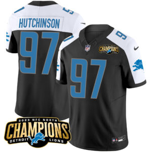 Men's Detroit Lions 2023 NFC North Champions Patch Vapor Jersey - All Stitched