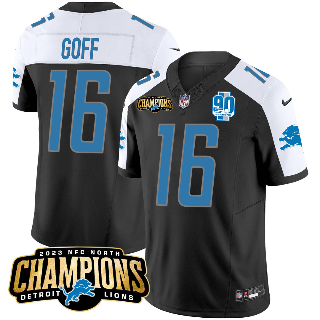 Men's Detroit Lions 2023 NFC North Champions Patch Vapor Jersey V2 - All Stitched - Image 2