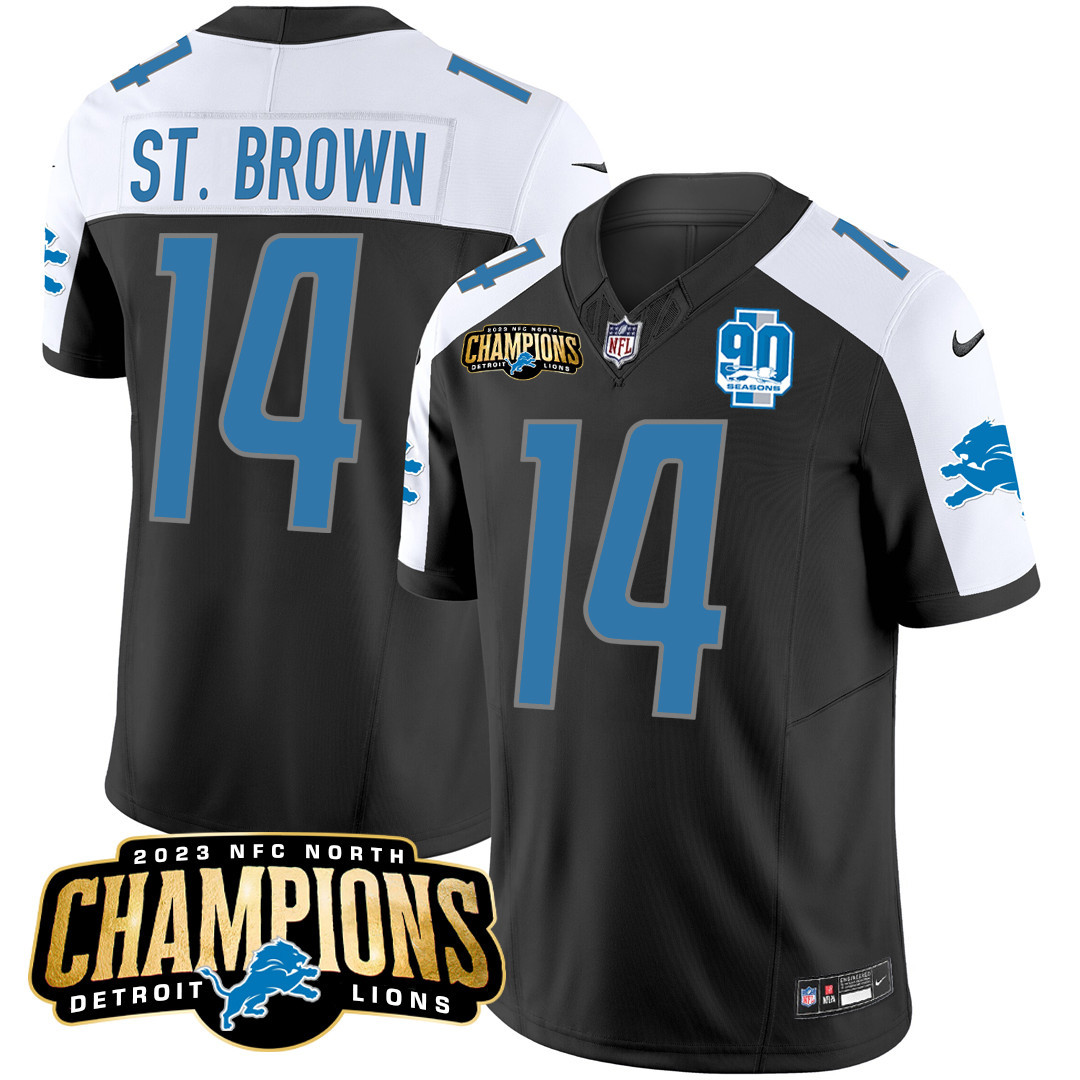Men's Detroit Lions 2023 NFC North Champions Patch Vapor Jersey V2 - All Stitched - Image 3