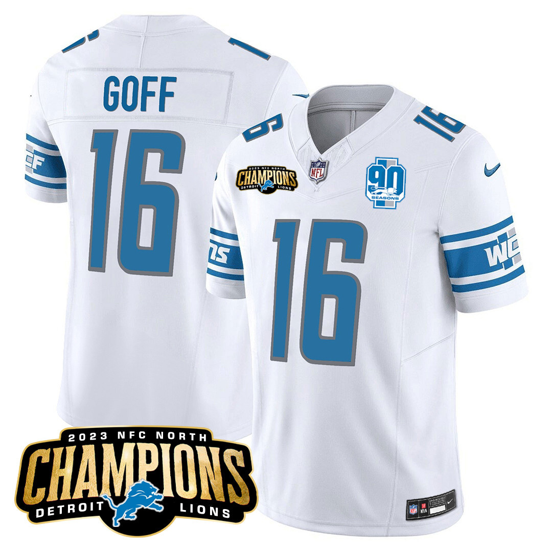 Men's Detroit Lions 2023 NFC North Champions Patch Vapor Jersey V2 - All Stitched - Image 20