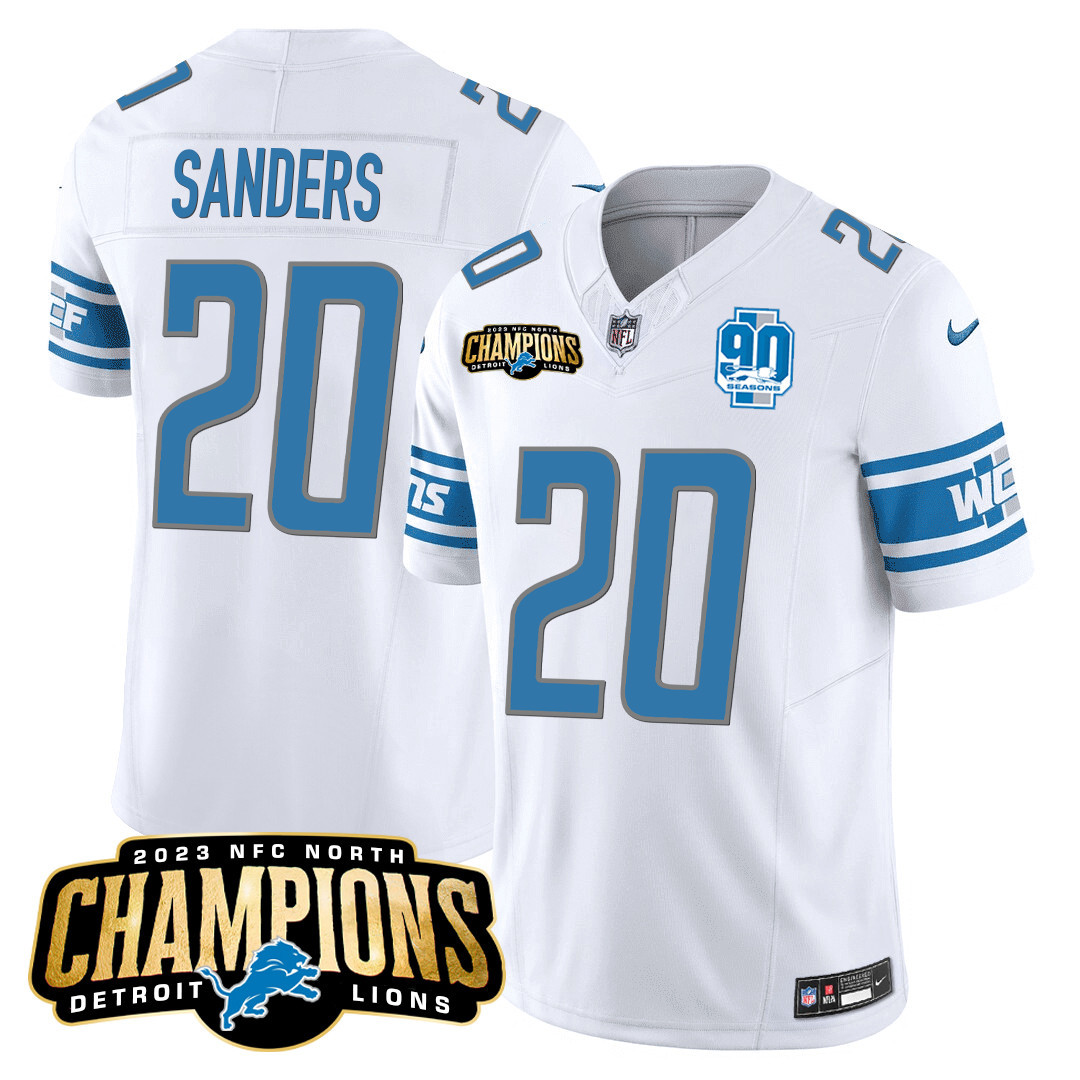 Men's Detroit Lions 2023 NFC North Champions Patch Vapor Jersey V2 - All Stitched - Image 23