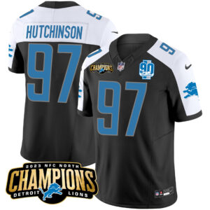 Men's Detroit Lions 2023 NFC North Champions Patch Vapor Jersey V2 - All Stitched
