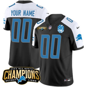 Detroit Lions 2023 NFC North Champions Patch Vapor Custom Jersey V2 - All Stitched