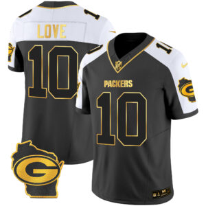Men's Packers Home Patch Gold Vapor Jersey - All Stitched