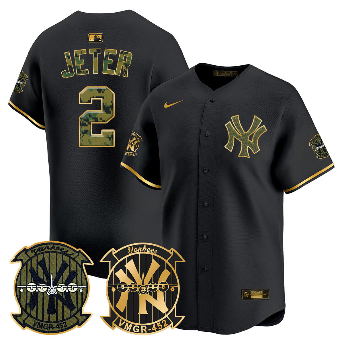 Men's New York Yankees Woodland USMC Alternate Vapor Premier Limited Jersey - All Stitched - Image 4