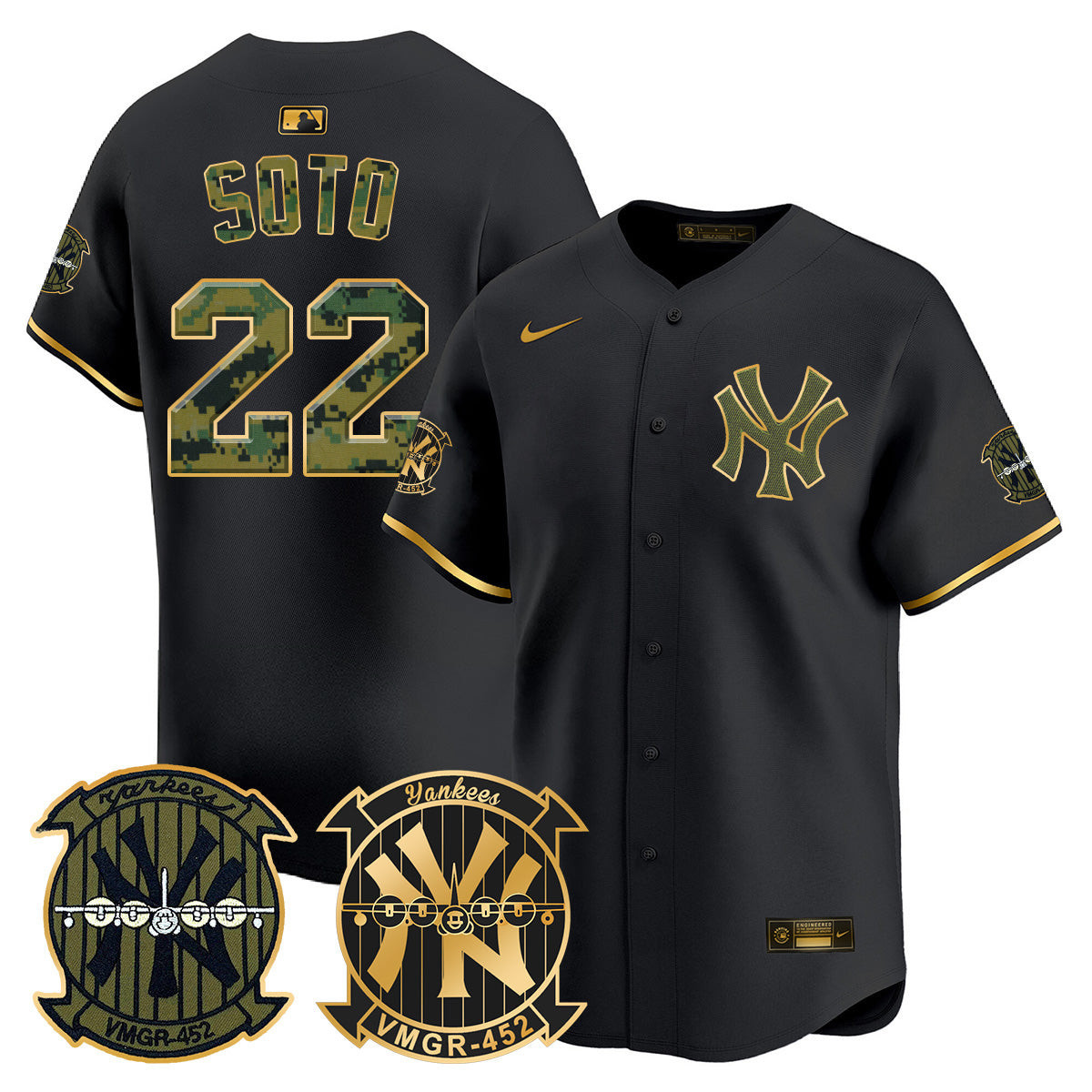 Men's New York Yankees Woodland USMC Alternate Vapor Premier Limited Jersey - All Stitched - Image 6