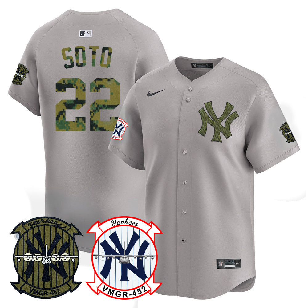 Men's New York Yankees Woodland USMC Alternate Vapor Premier Limited Jersey - All Stitched - Image 27