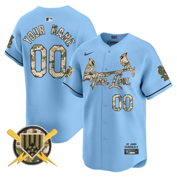 St. Louis Cardinals Armed Forces Day Vapor Premier Limited Custom Jersey - All Stitched - Image 2