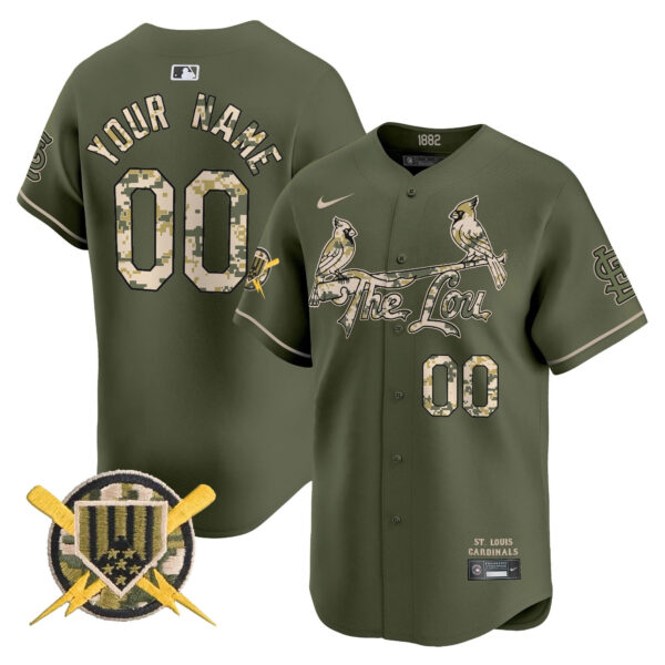 St. Louis Cardinals Armed Forces Day Vapor Premier Limited Custom Jersey - All Stitched
