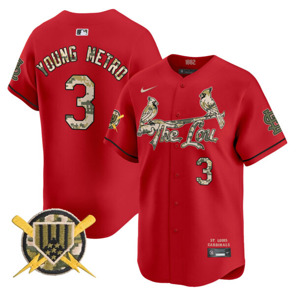 Men's St. Louis Cardinals Armed Forces Day Vapor Premier Limited Jersey - All Stitched - Image 43