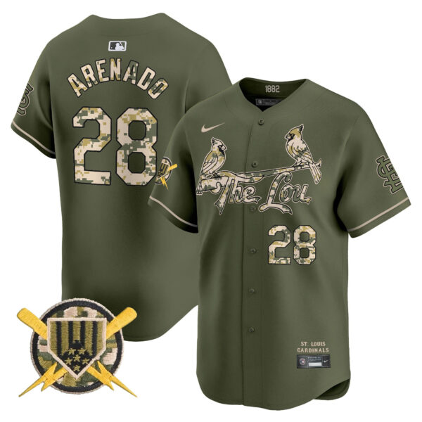 Men's St. Louis Cardinals Armed Forces Day Vapor Premier Limited Jersey - All Stitched - Image 4