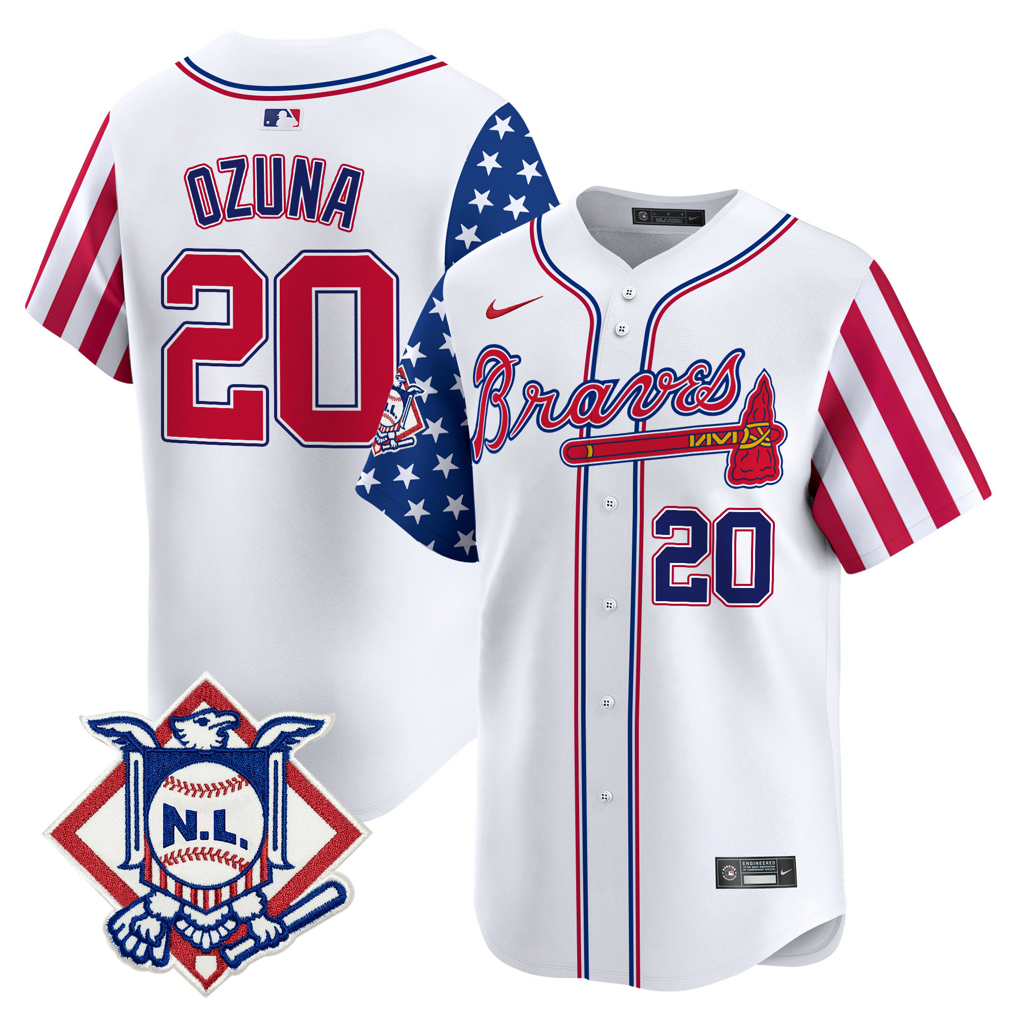 Men's Atlanta Braves 2024 Fourth of July Vapor Premier Limited Jersey V2 - All Stitched - Image 3