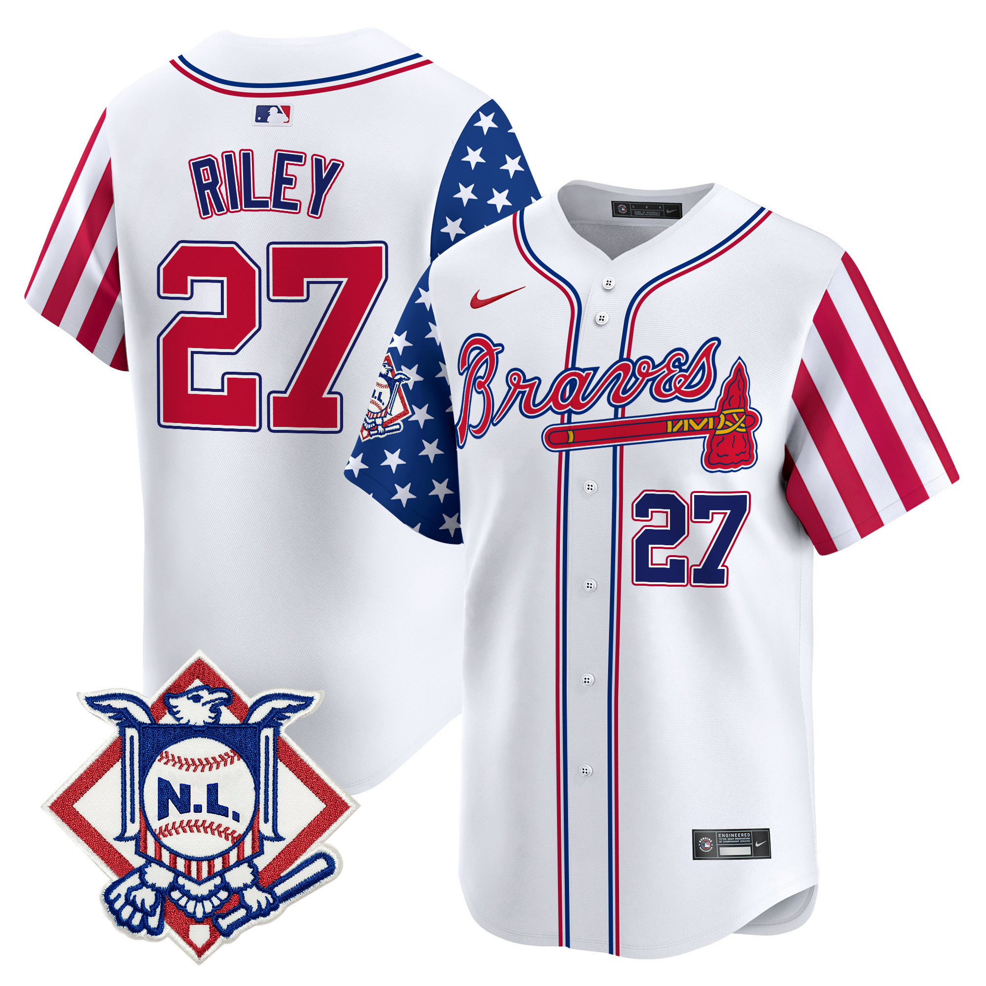 Men's Atlanta Braves 2024 Fourth of July Vapor Premier Limited Jersey V2 - All Stitched - Image 4