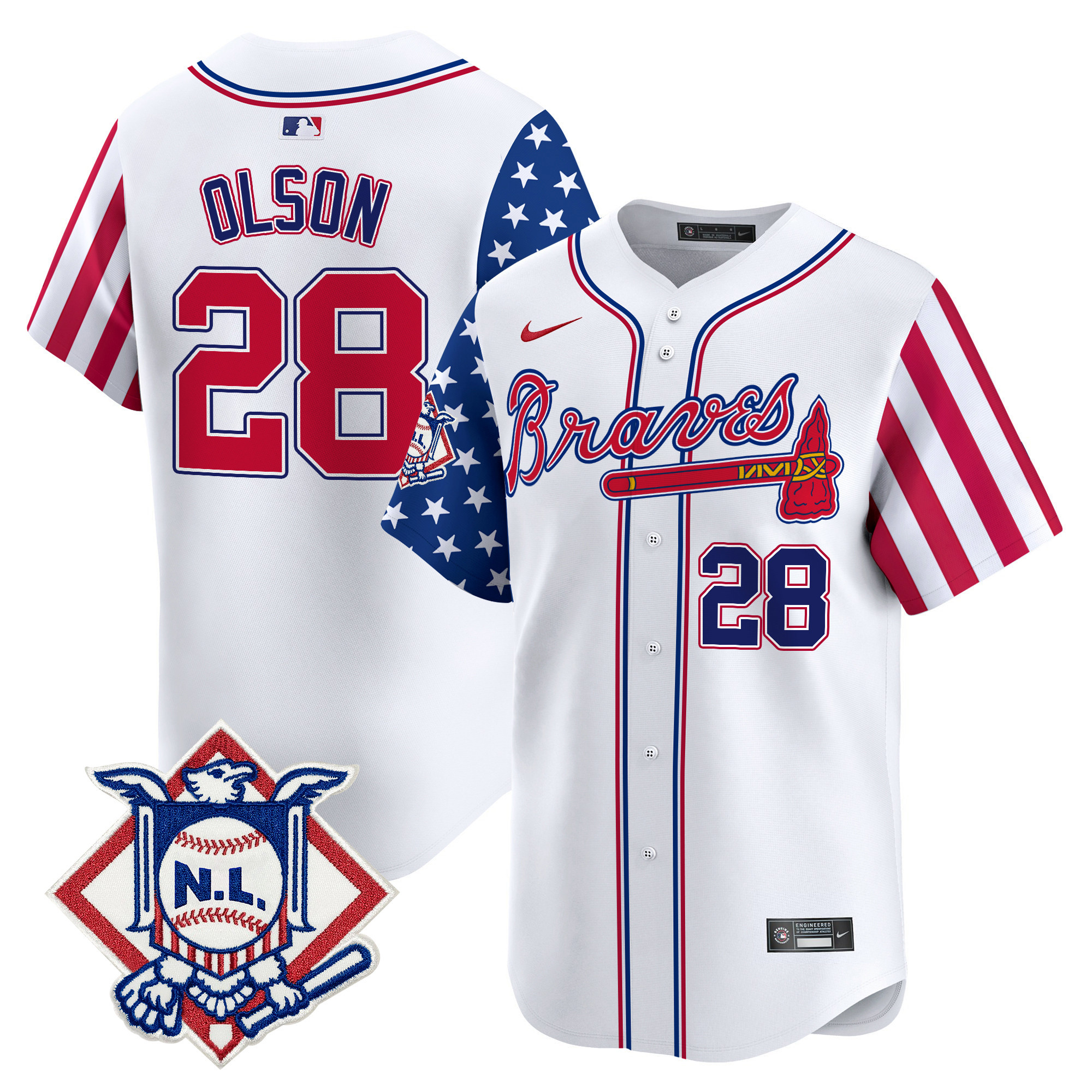 Men's Atlanta Braves 2024 Fourth of July Vapor Premier Limited Jersey V2 - All Stitched - Image 6