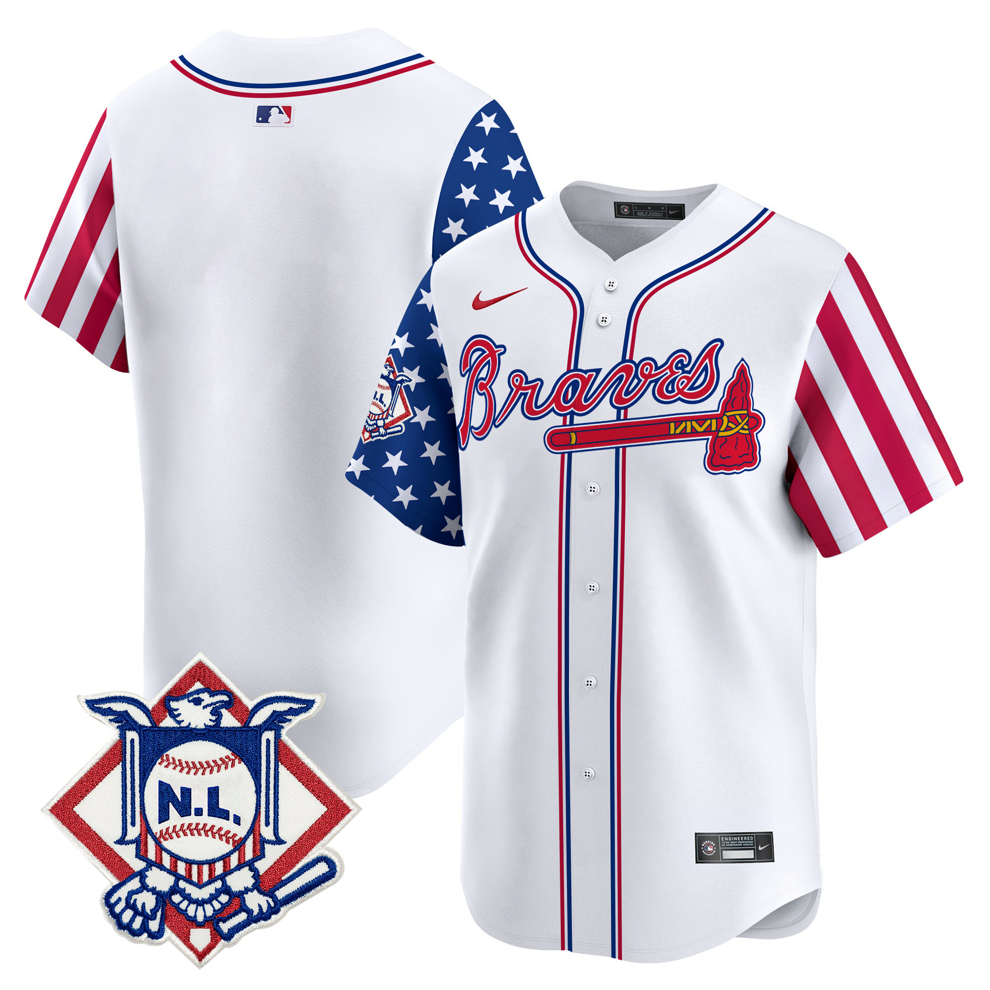 Men's Atlanta Braves 2024 Fourth of July Vapor Premier Limited Jersey V2 - All Stitched - Image 9