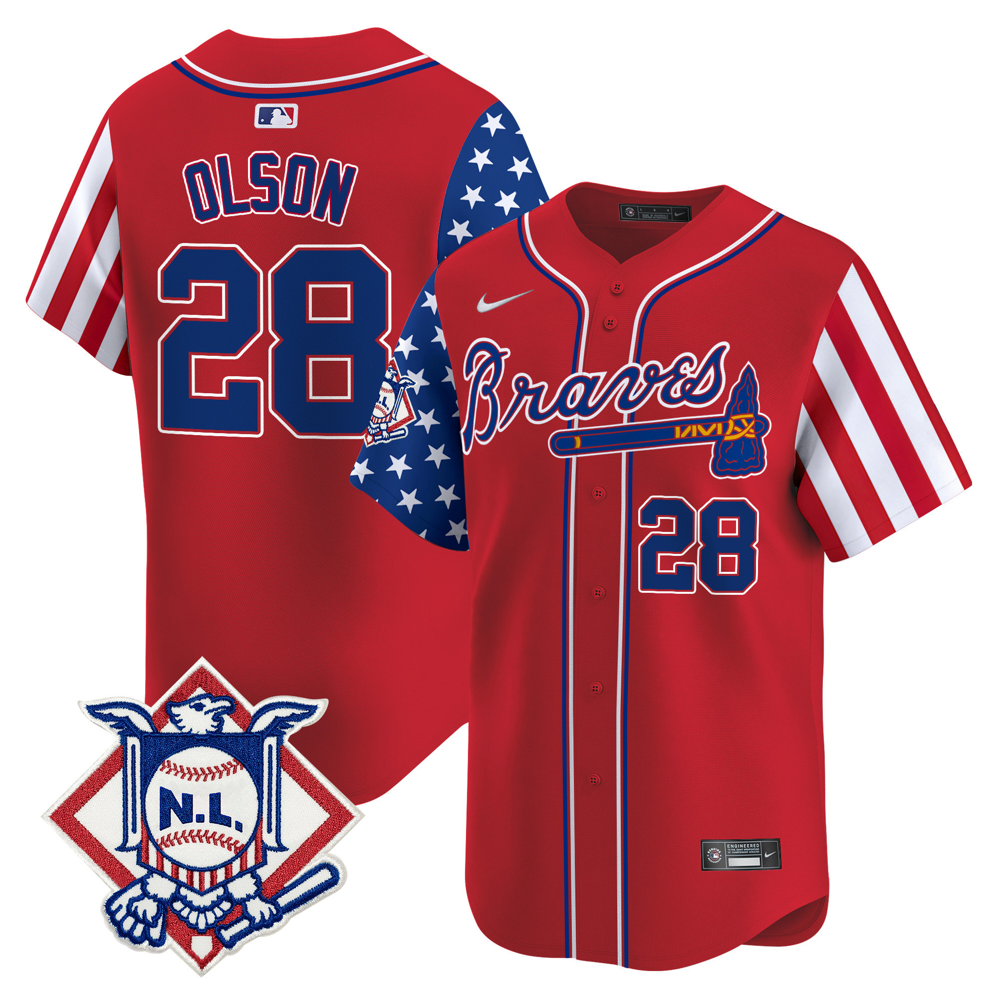 Men's Atlanta Braves 2024 Fourth of July Vapor Premier Limited Jersey V2 - All Stitched - Image 15