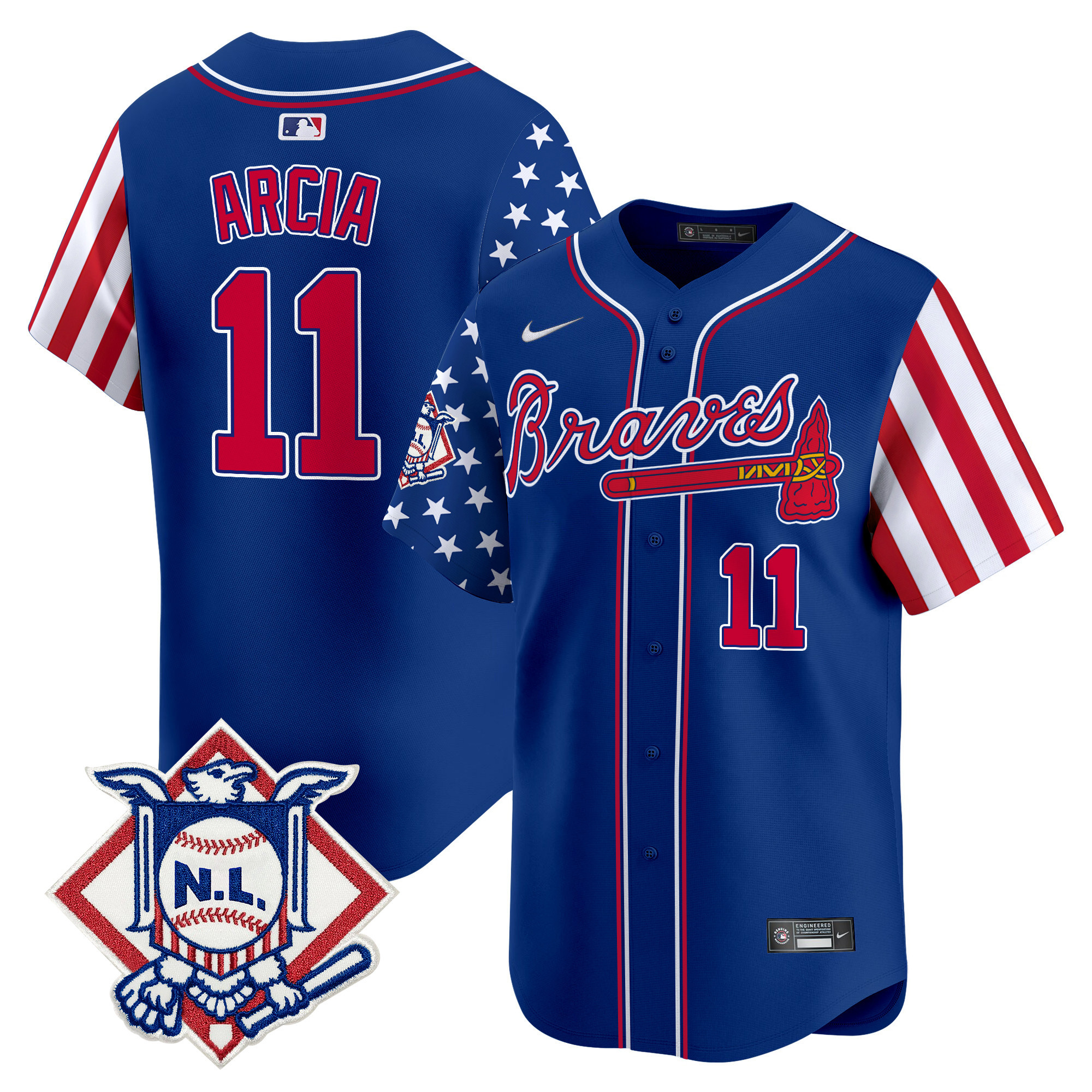 Men's Atlanta Braves 2024 Fourth of July Vapor Premier Limited Jersey V2 - All Stitched - Image 20