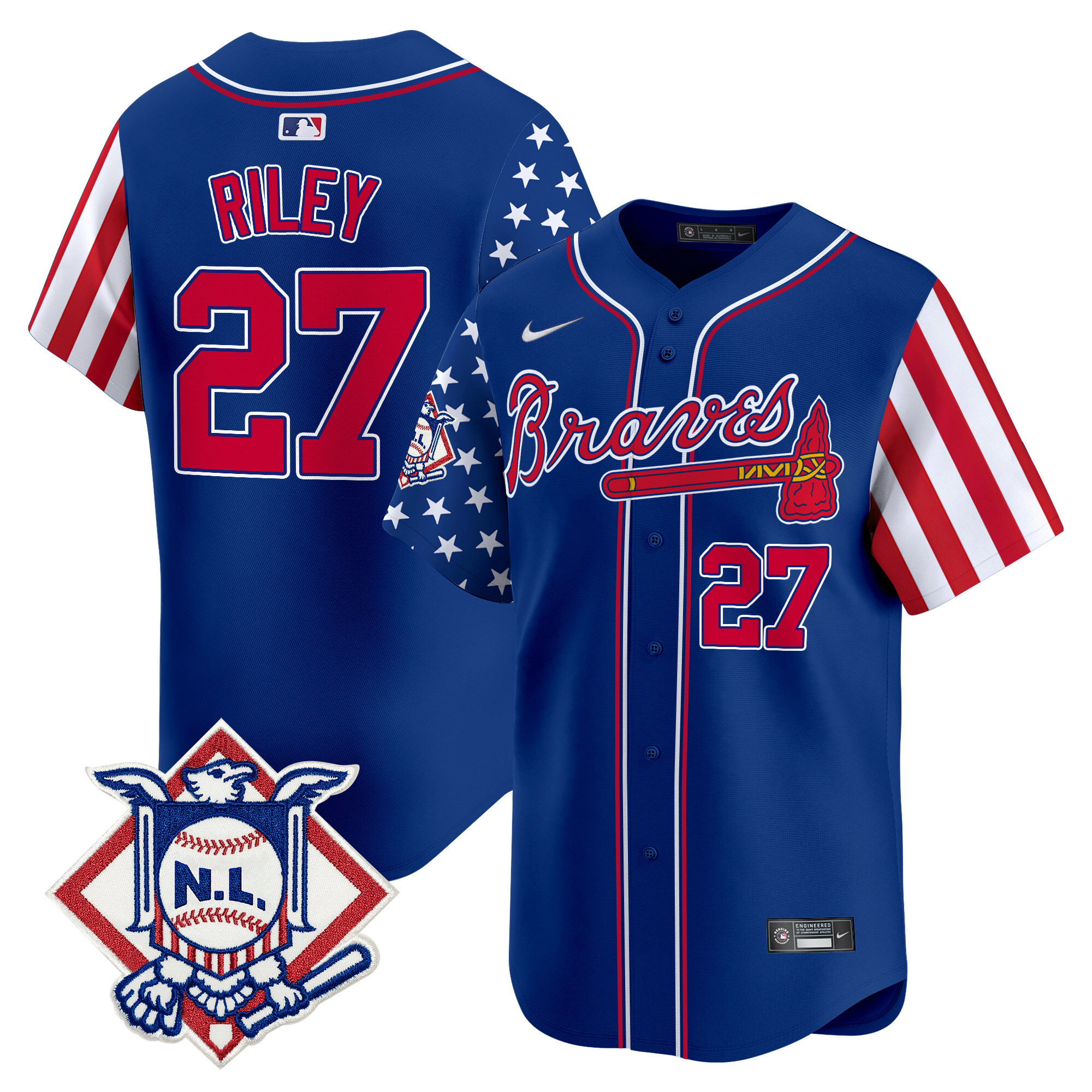 Men's Atlanta Braves 2024 Fourth of July Vapor Premier Limited Jersey V2 - All Stitched - Image 22