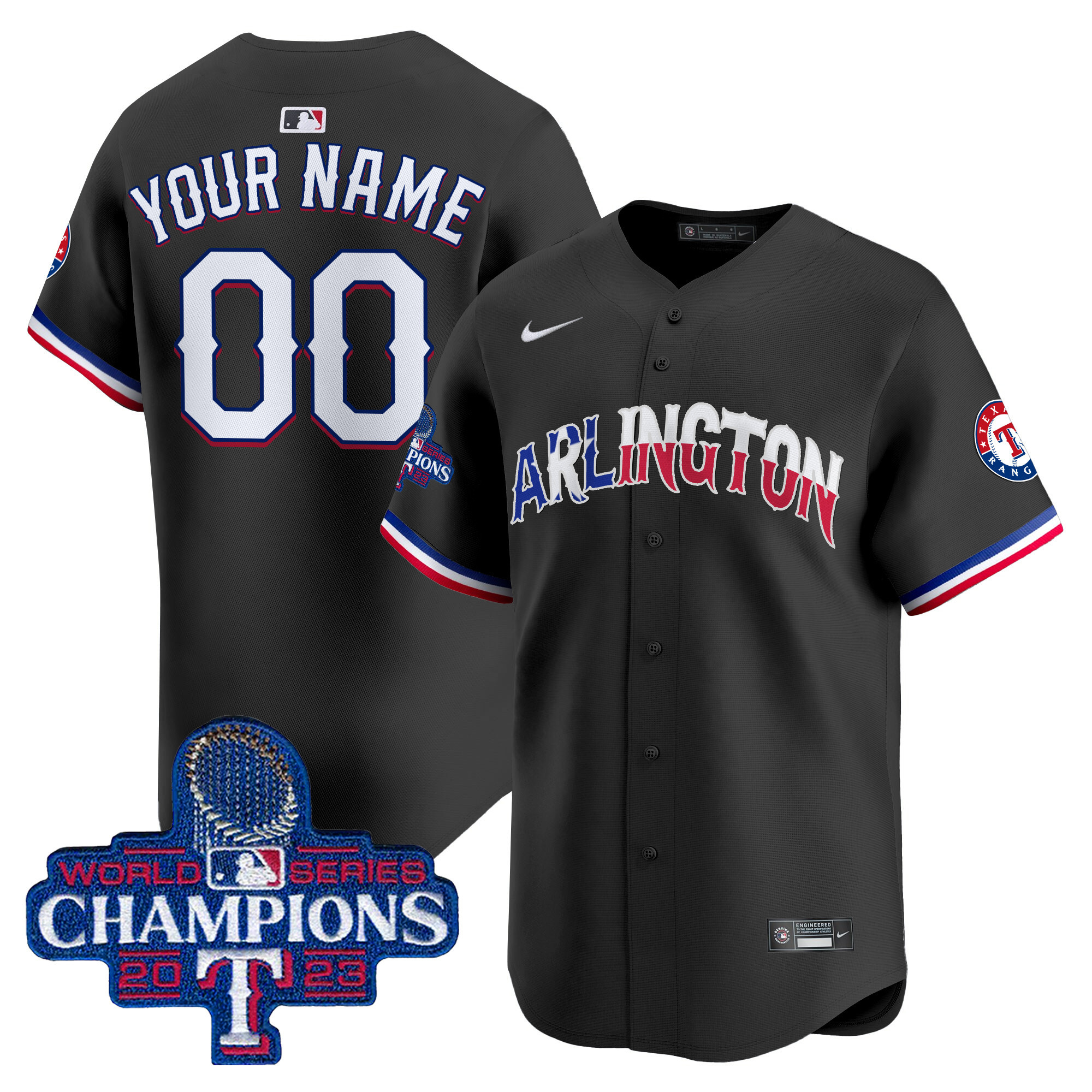 Texas Rangers Arlington Champions Vapor Premier Limited Custom Jersey - All Stitched - Image 4