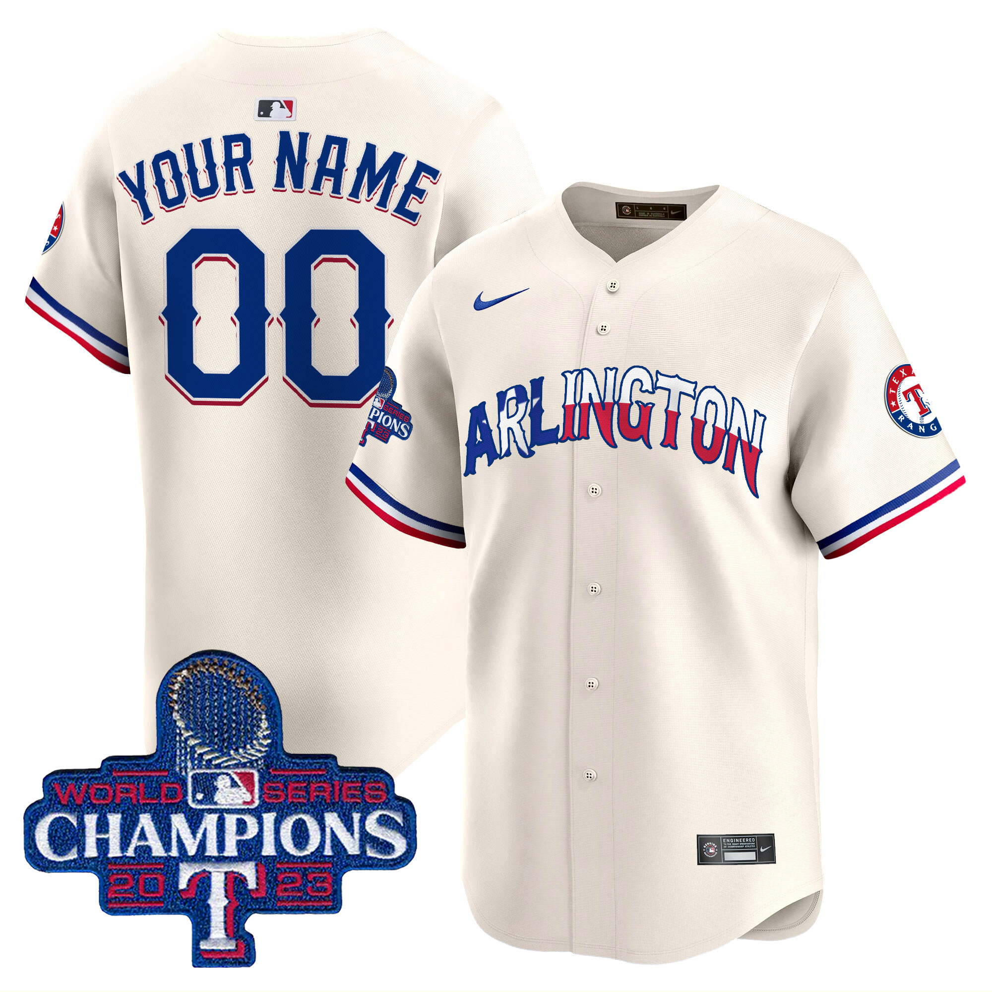 Texas Rangers Arlington Champions Vapor Premier Limited Custom Jersey - All Stitched