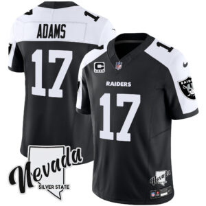 Men's Raiders Nevada Silver State Patch Vapor Jersey V2 - All Stitched