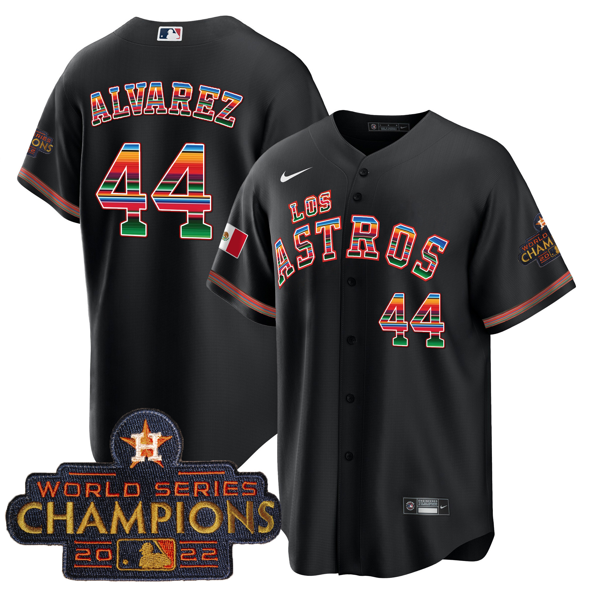 Men's Houston Astros Los Astros Mexico Jersey - All Stitched - Image 4