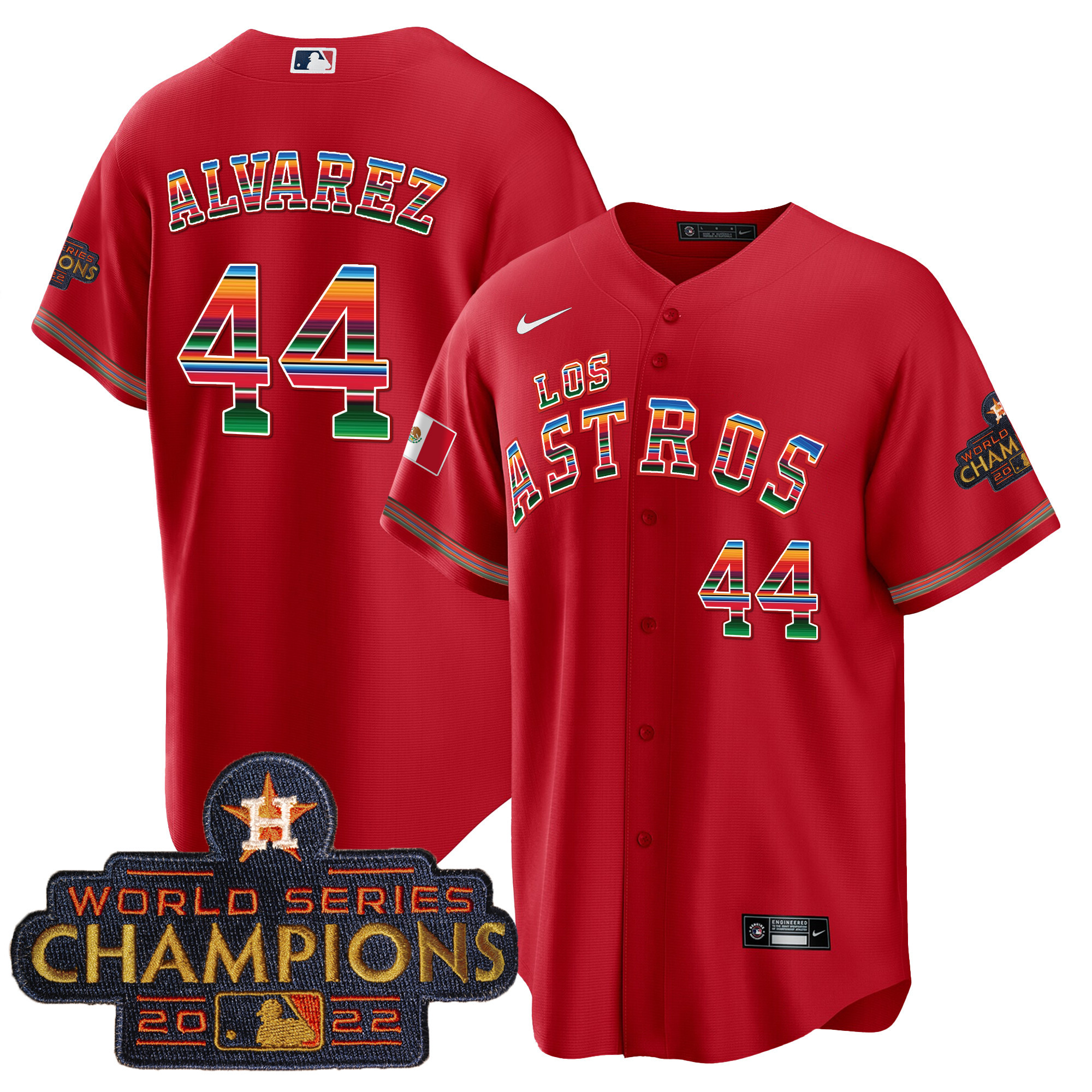Men's Houston Astros Los Astros Mexico Jersey - All Stitched - Image 36