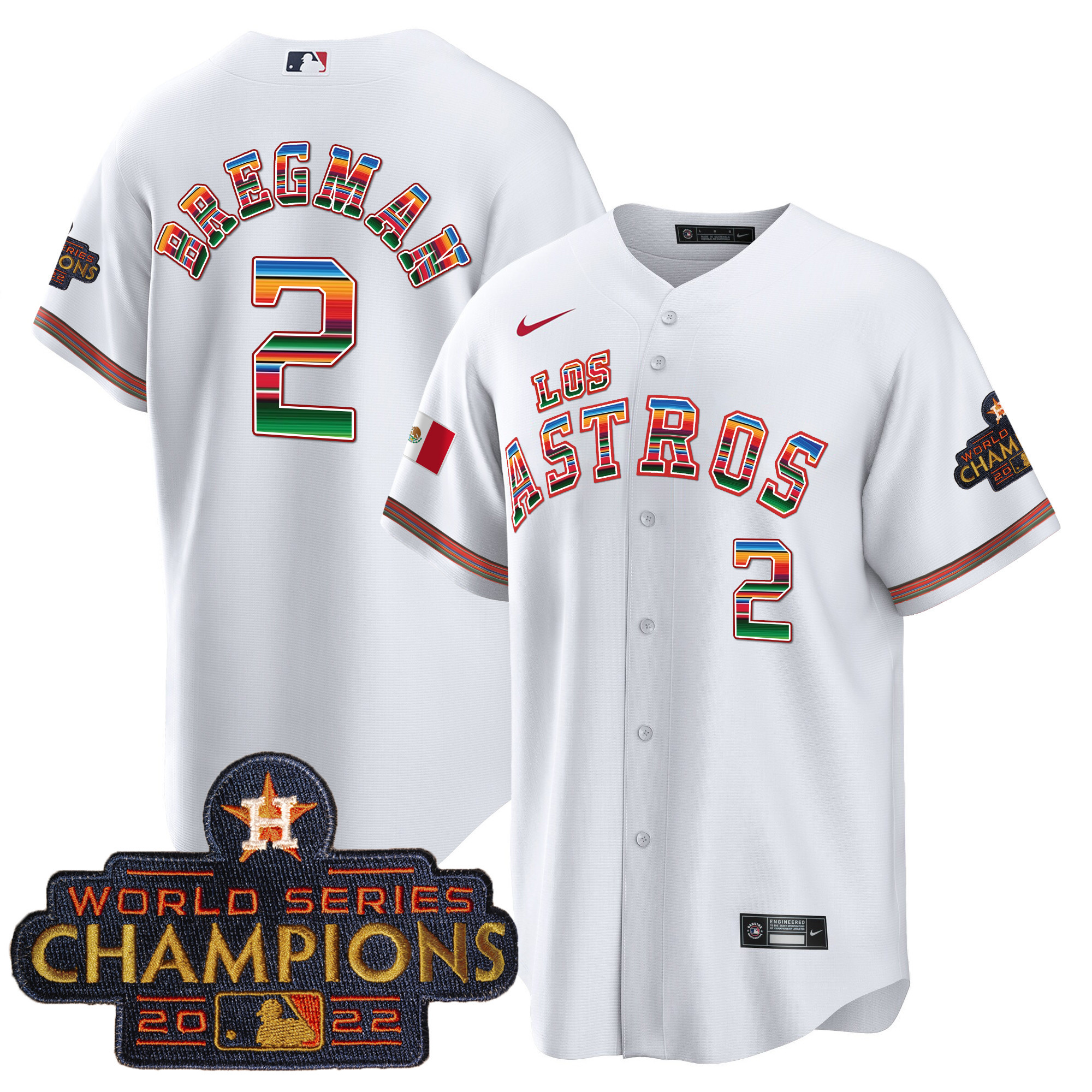 Men's Houston Astros Los Astros Mexico Jersey - All Stitched - Image 10