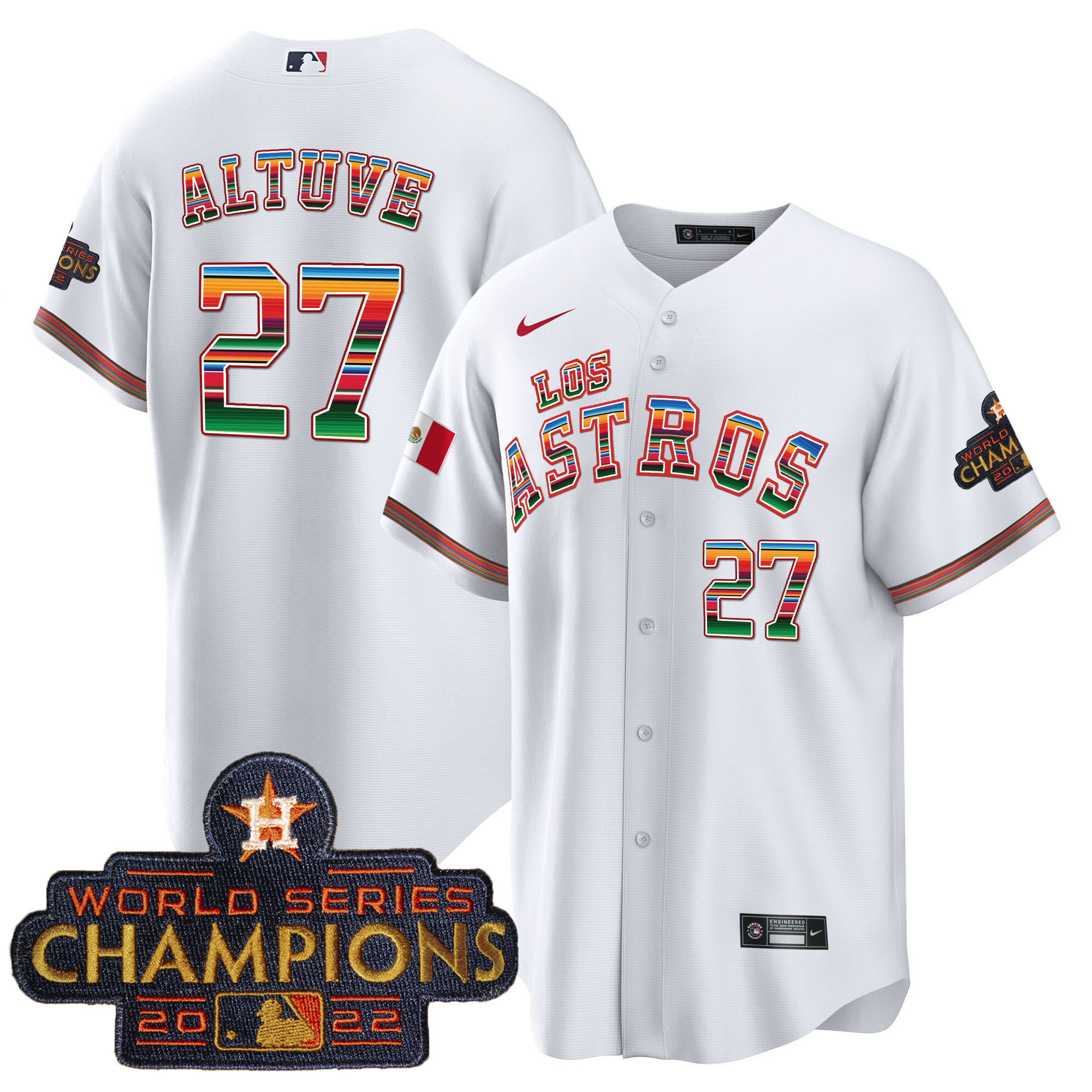 Men's Houston Astros Los Astros Mexico Jersey - All Stitched - Image 11