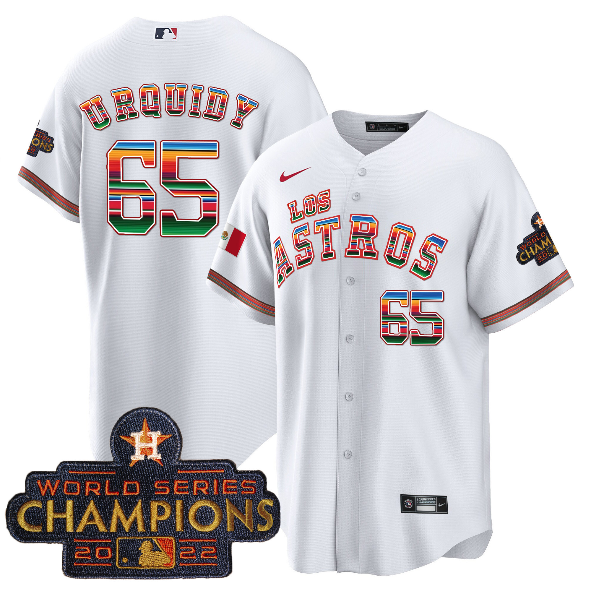 Men's Houston Astros Los Astros Mexico Jersey - All Stitched - Image 15