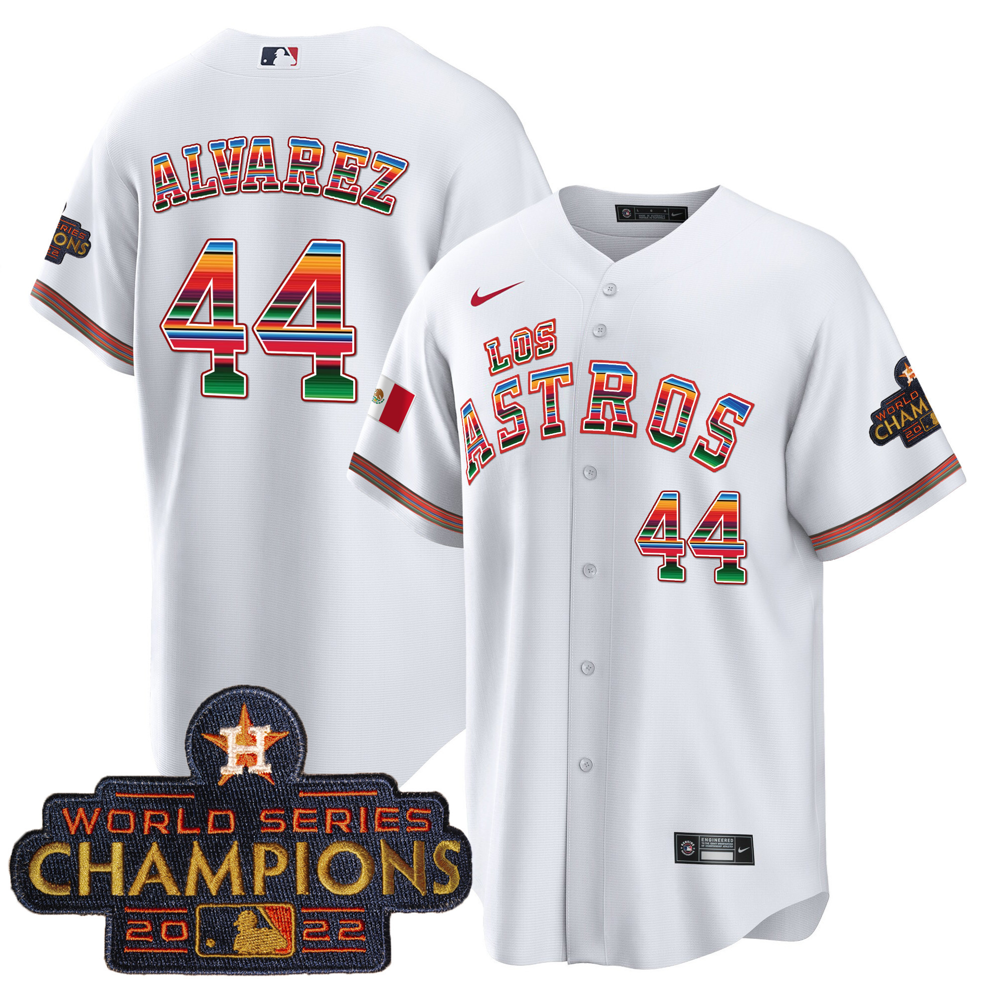 Men's Houston Astros Los Astros Mexico Jersey - All Stitched - Image 12