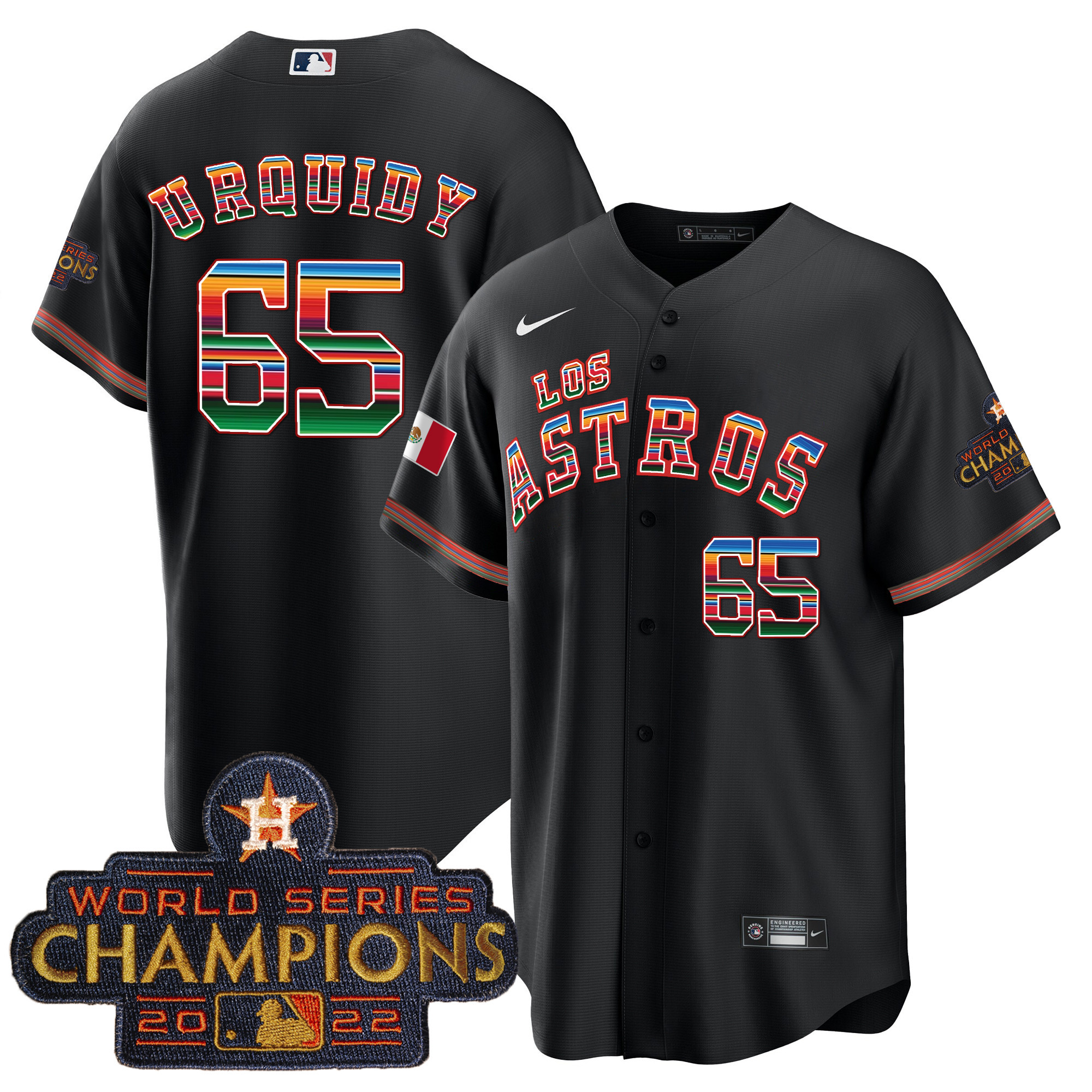 Men's Houston Astros Los Astros Mexico Jersey - All Stitched - Image 7