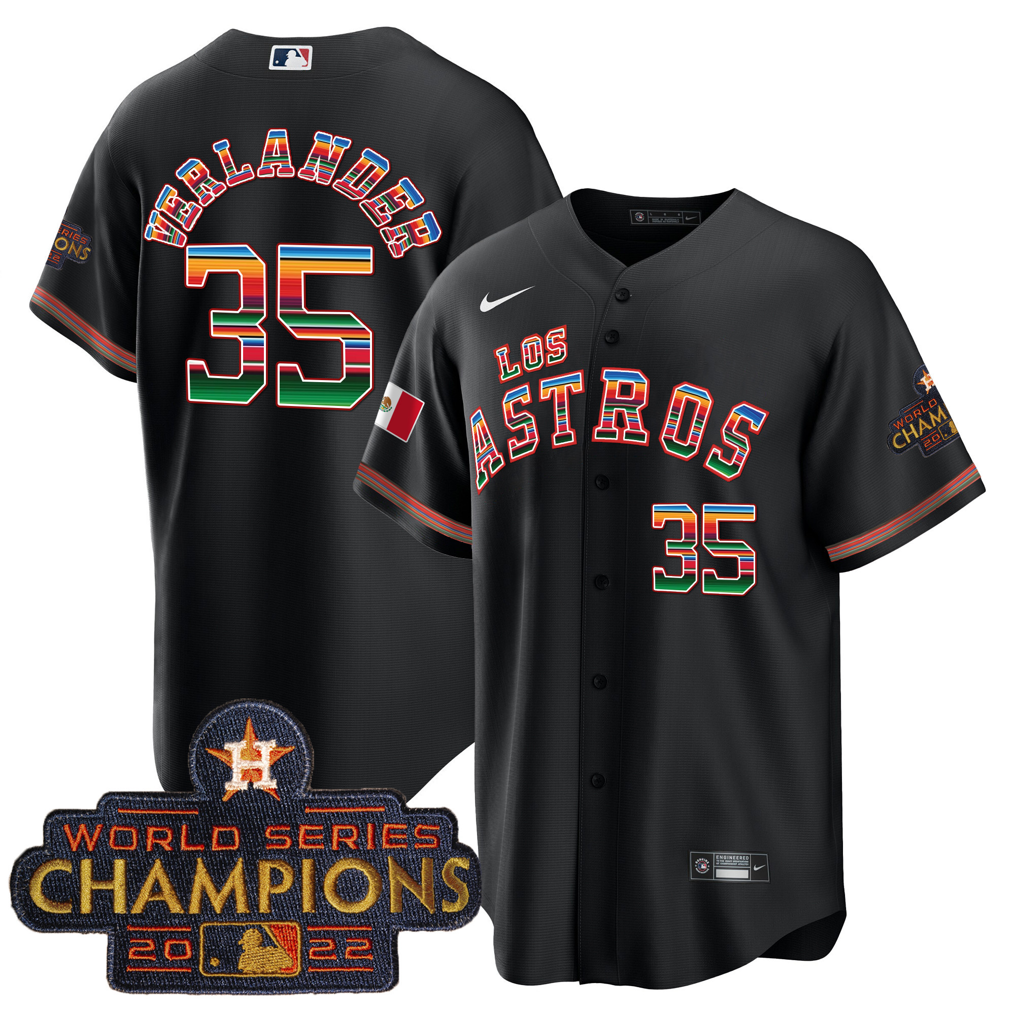 Men's Houston Astros Los Astros Mexico Jersey - All Stitched - Image 5