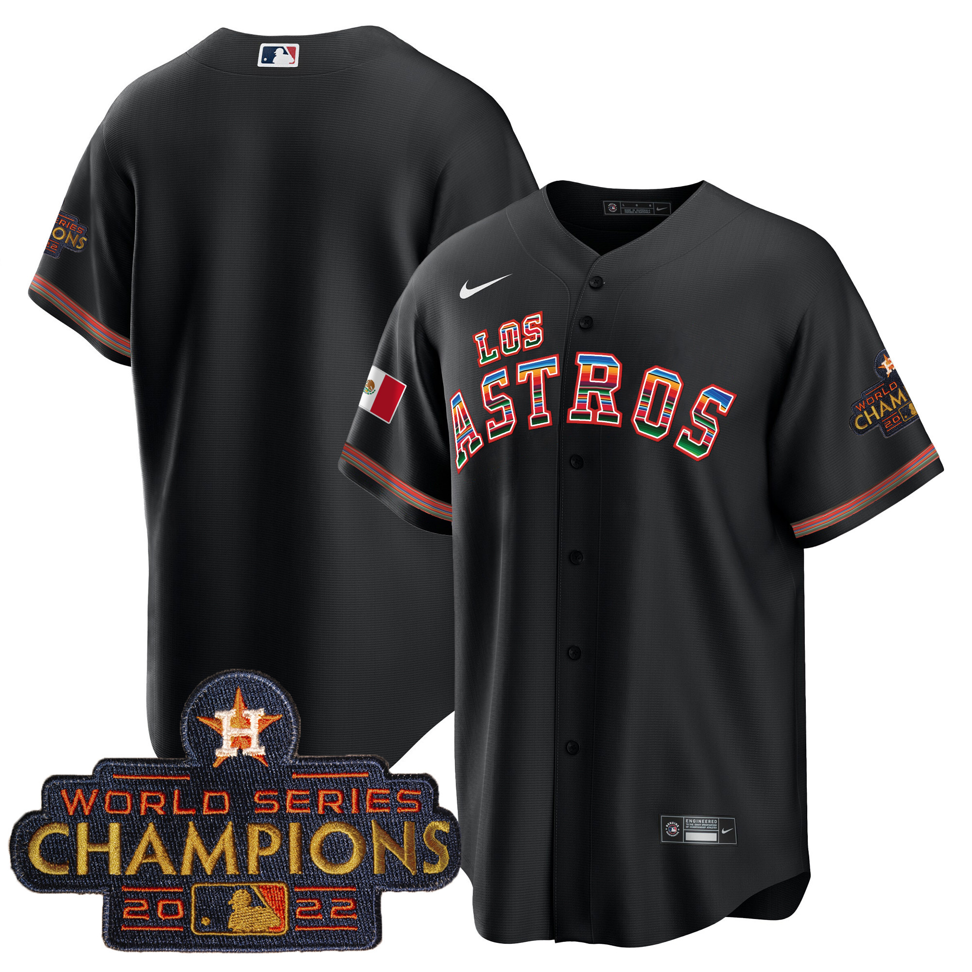 Men's Houston Astros Los Astros Mexico Jersey - All Stitched - Image 8