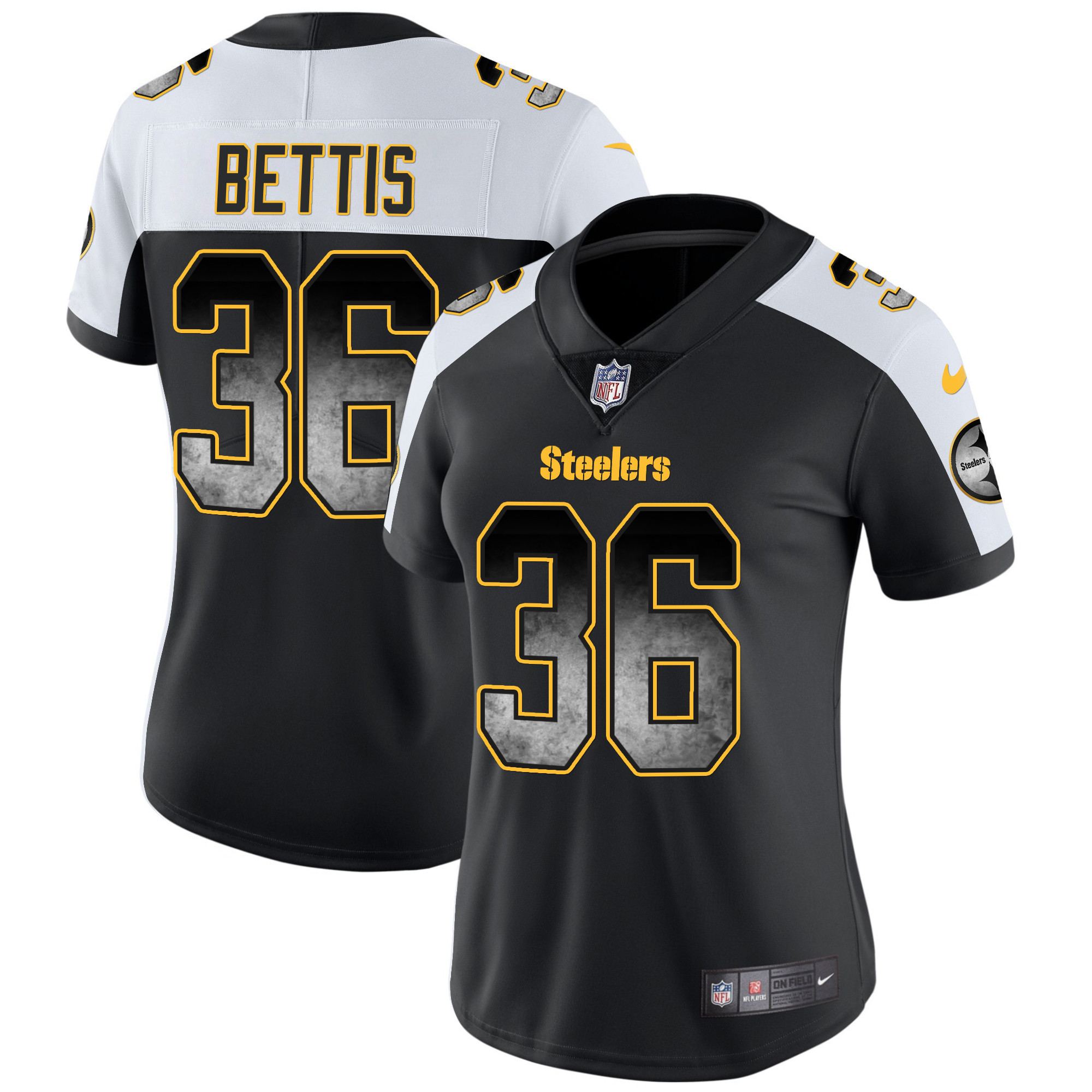 Women's Steelers Arch Smoke Vapor Jersey - All Stitched - Image 14