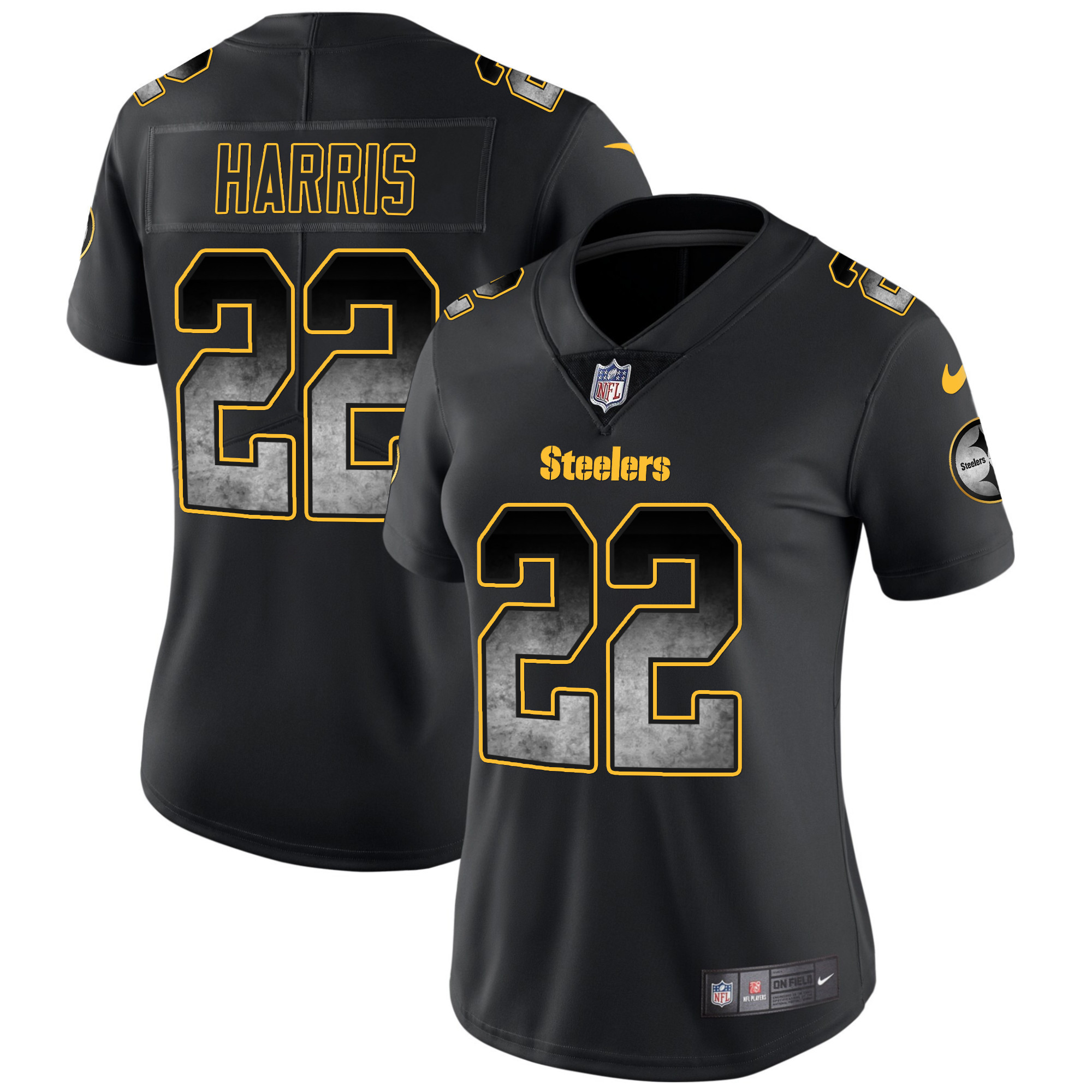 Women's Steelers Arch Smoke Vapor Jersey - All Stitched - Image 5
