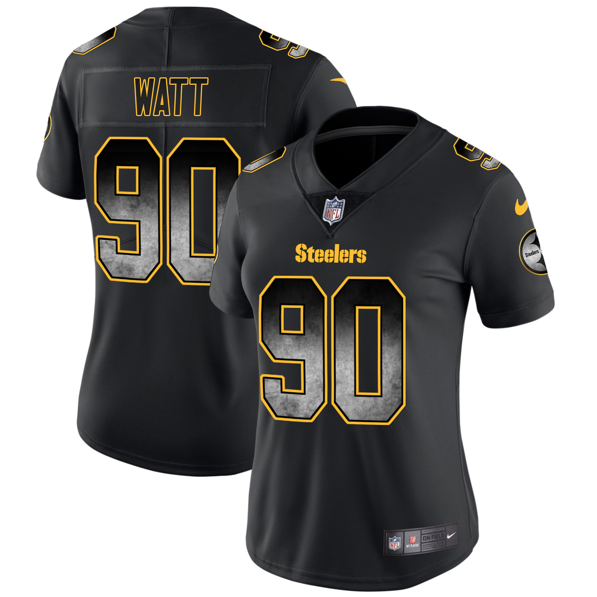 Women's Steelers Arch Smoke Vapor Jersey - All Stitched - Image 3