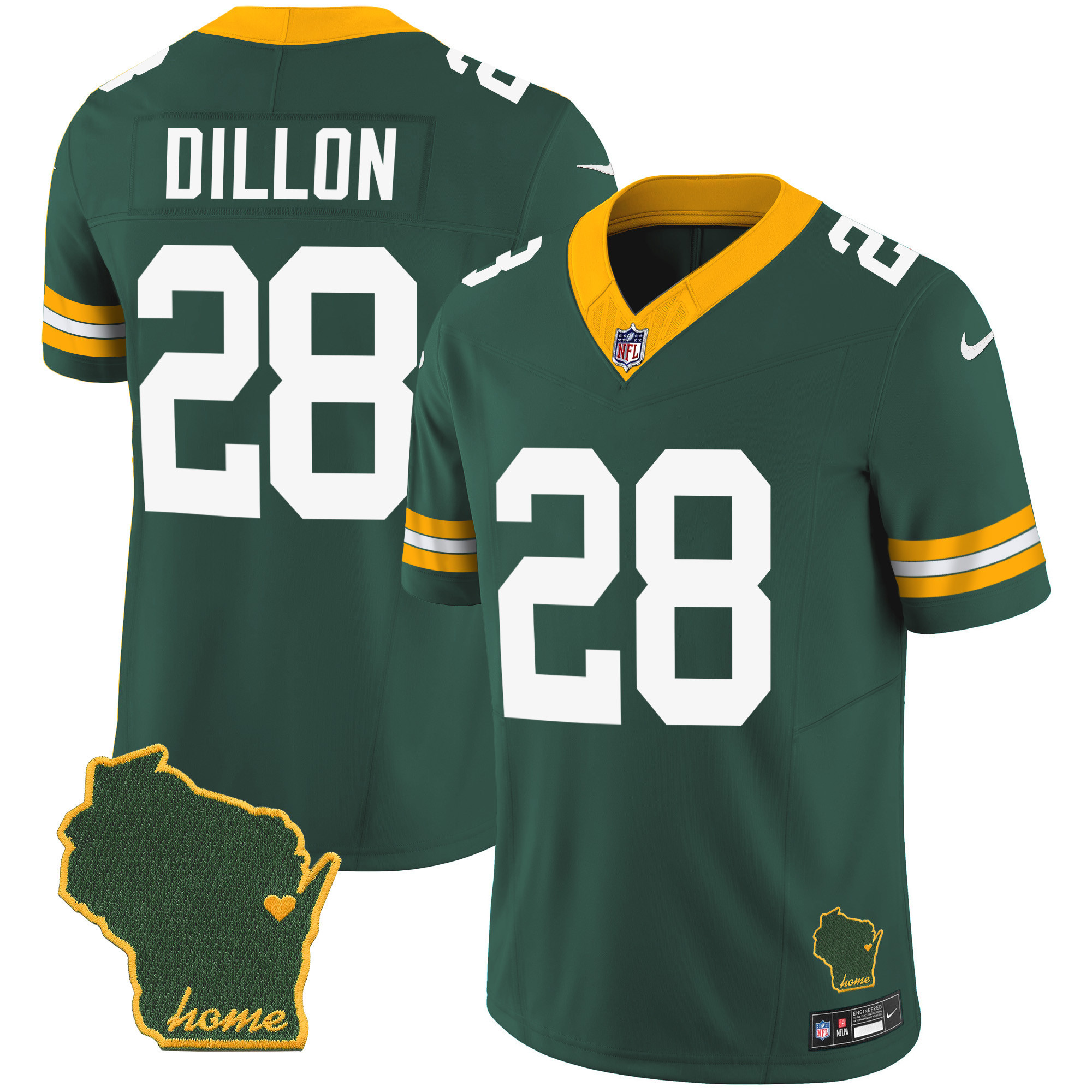 Men's Packers Home Patch Vapor Jersey - All Stitched - Image 8