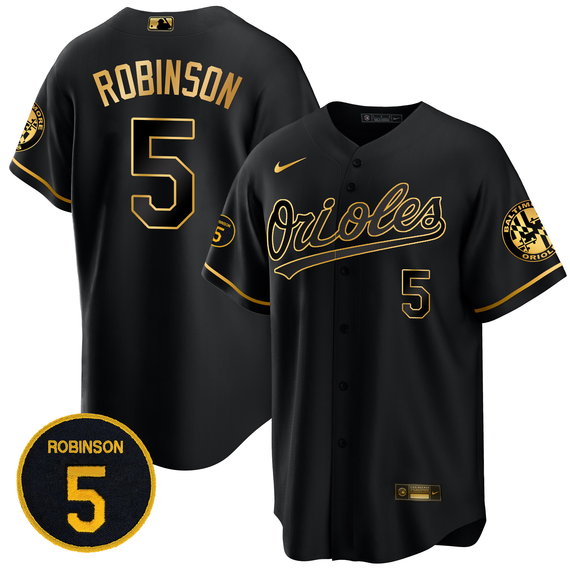 Men’s Baltimore Orioles Robinson Patch Cool Base Jersey – All Stitched - Image 15
