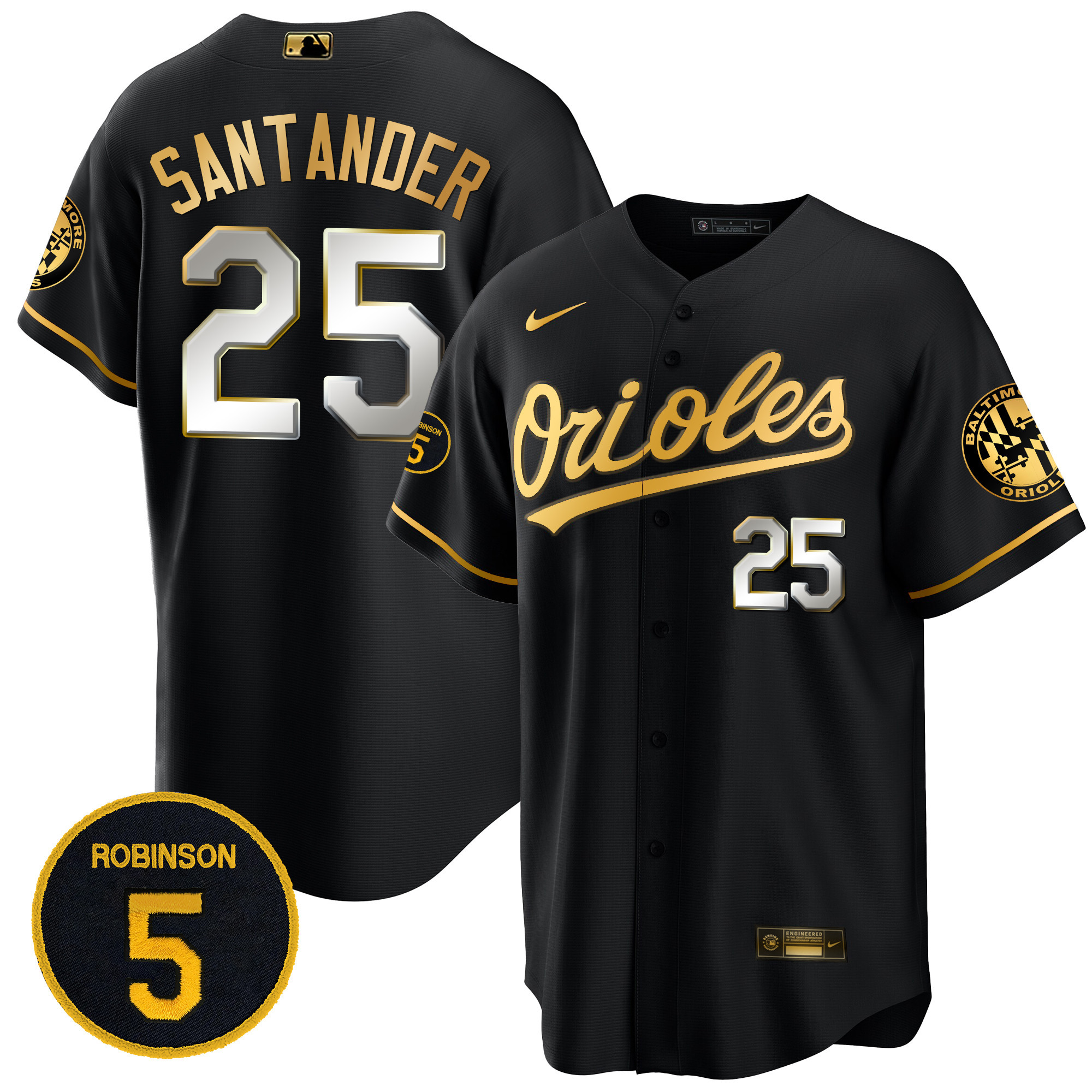 Men’s Baltimore Orioles Robinson Patch Cool Base Jersey – All Stitched - Image 12