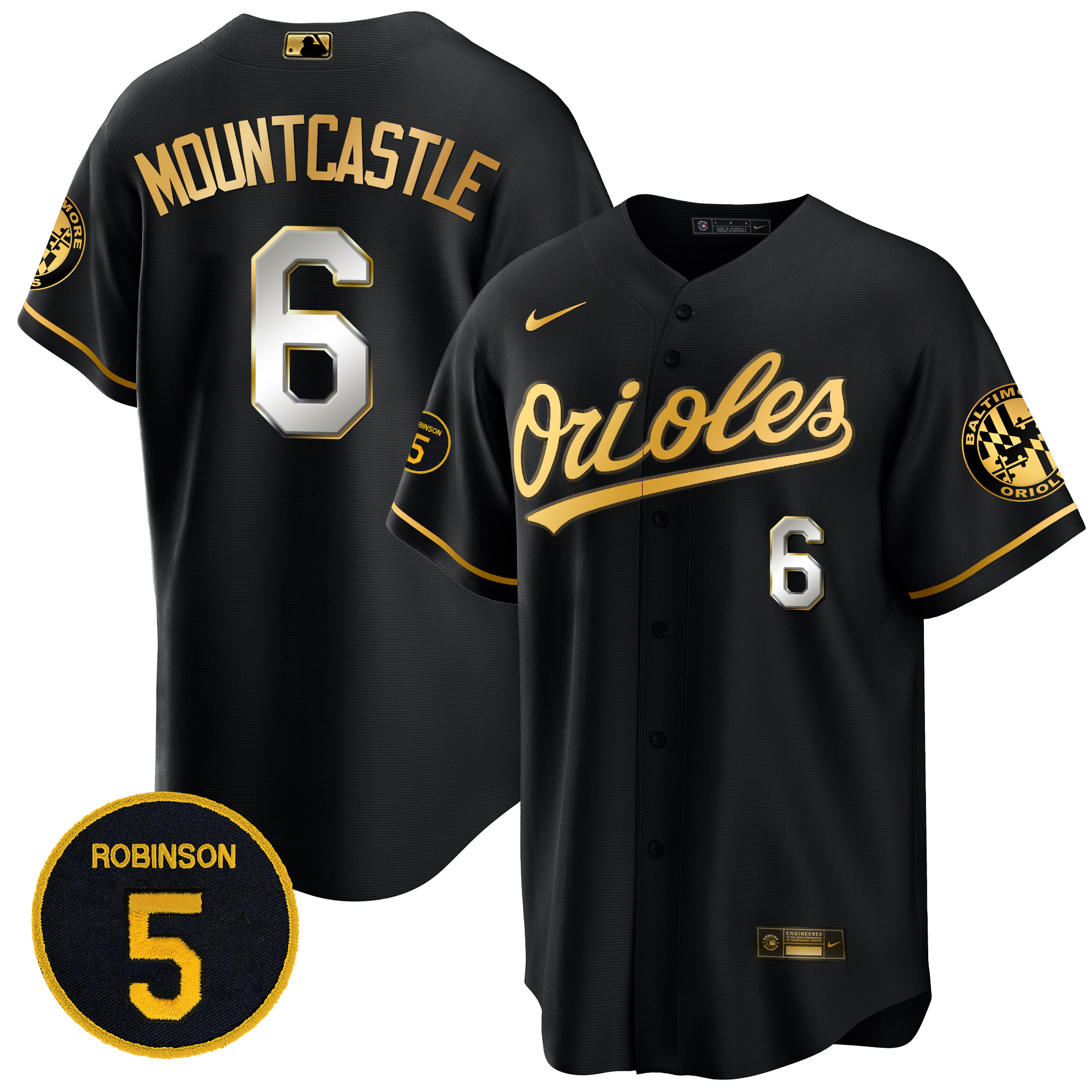 Men’s Baltimore Orioles Robinson Patch Cool Base Jersey – All Stitched - Image 10